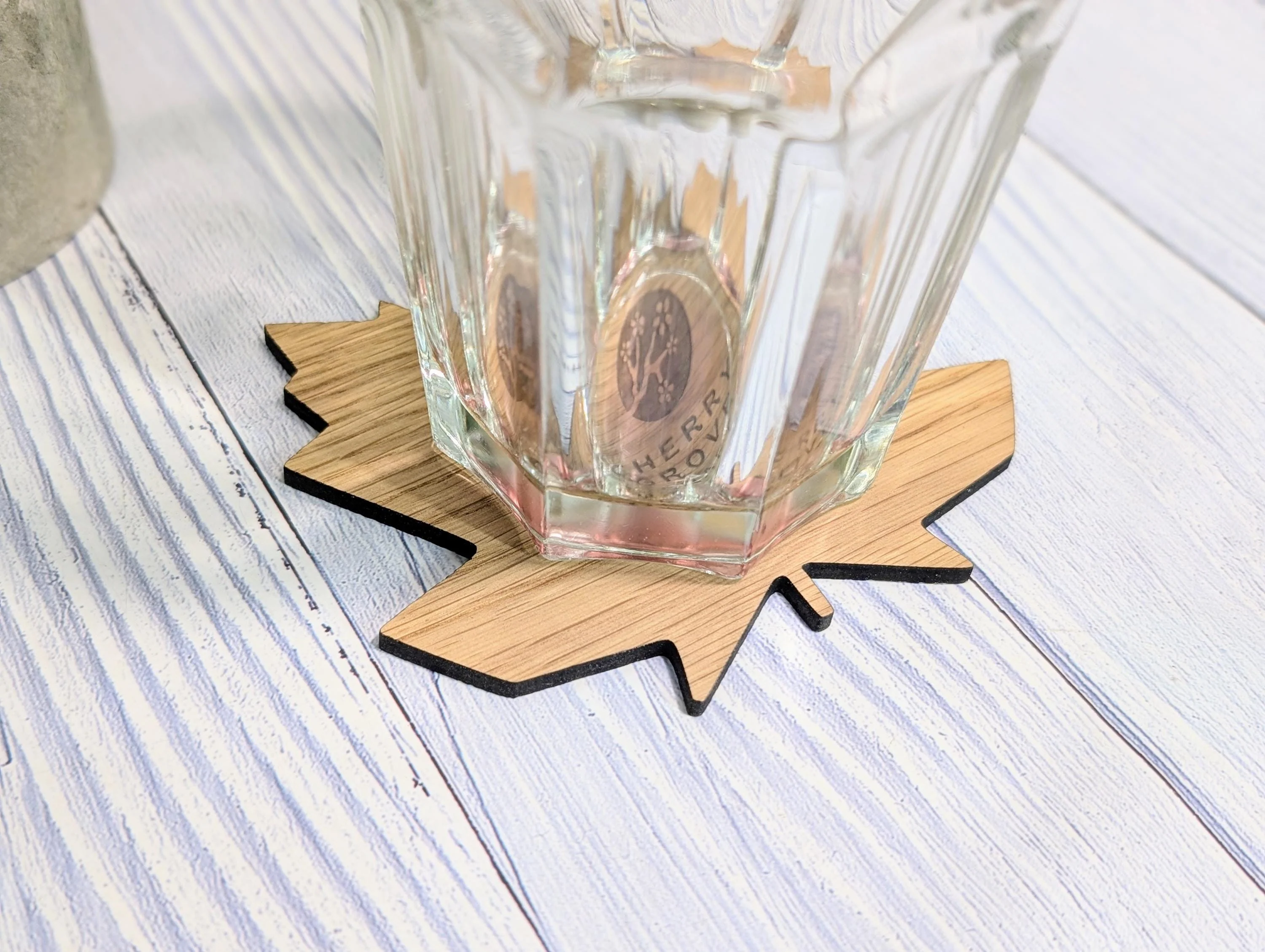 Leaf Shaped Wooden Logo Coasters - Personalised – Eco-Friendly Gift, Custom Branded – Bespoke Sustainable Craft, 115mm Diameter, Oak Wood - Image 9
