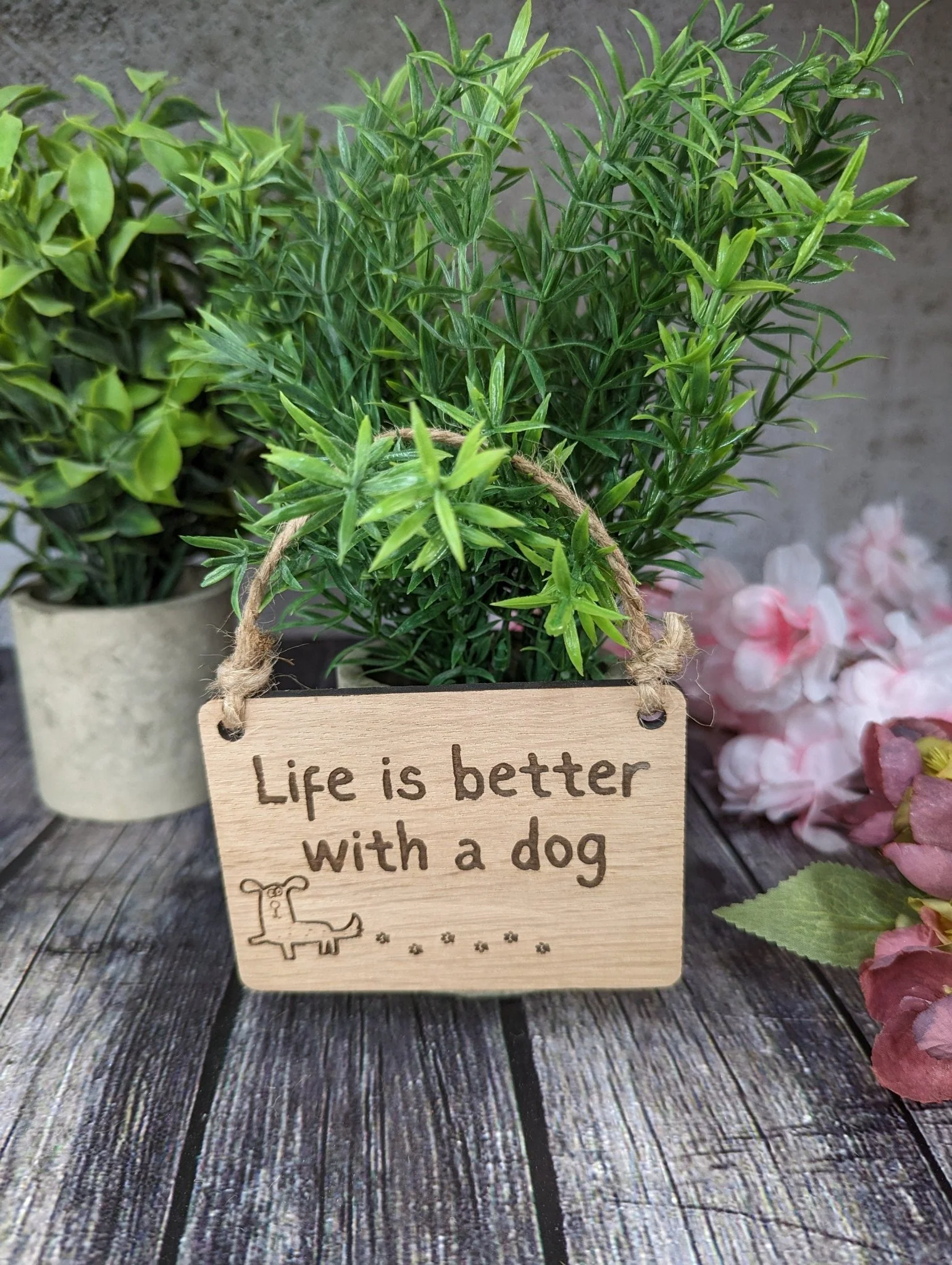 Life is Better With a Dog - Wooden Sign | Wooden Hanging Sign for Dog Lovers | Doggy Birthday Gift | Bar Sign | Door Sign - Image 5