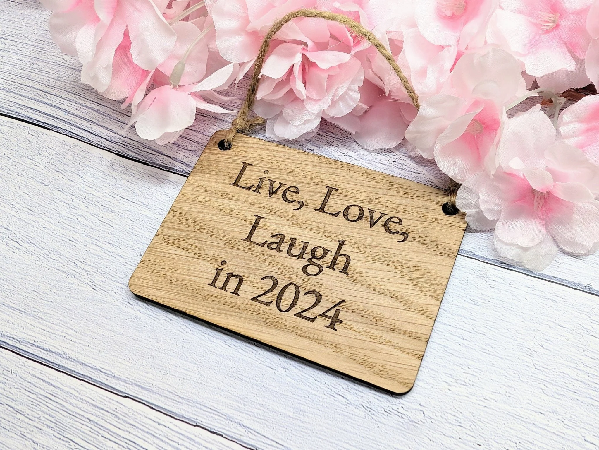 Live, Love, Laugh in 2024 - Wooden Sign - Eco-Friendly Oak Veneer, 4 Sizes Available - New Year Home Decor - Image 6