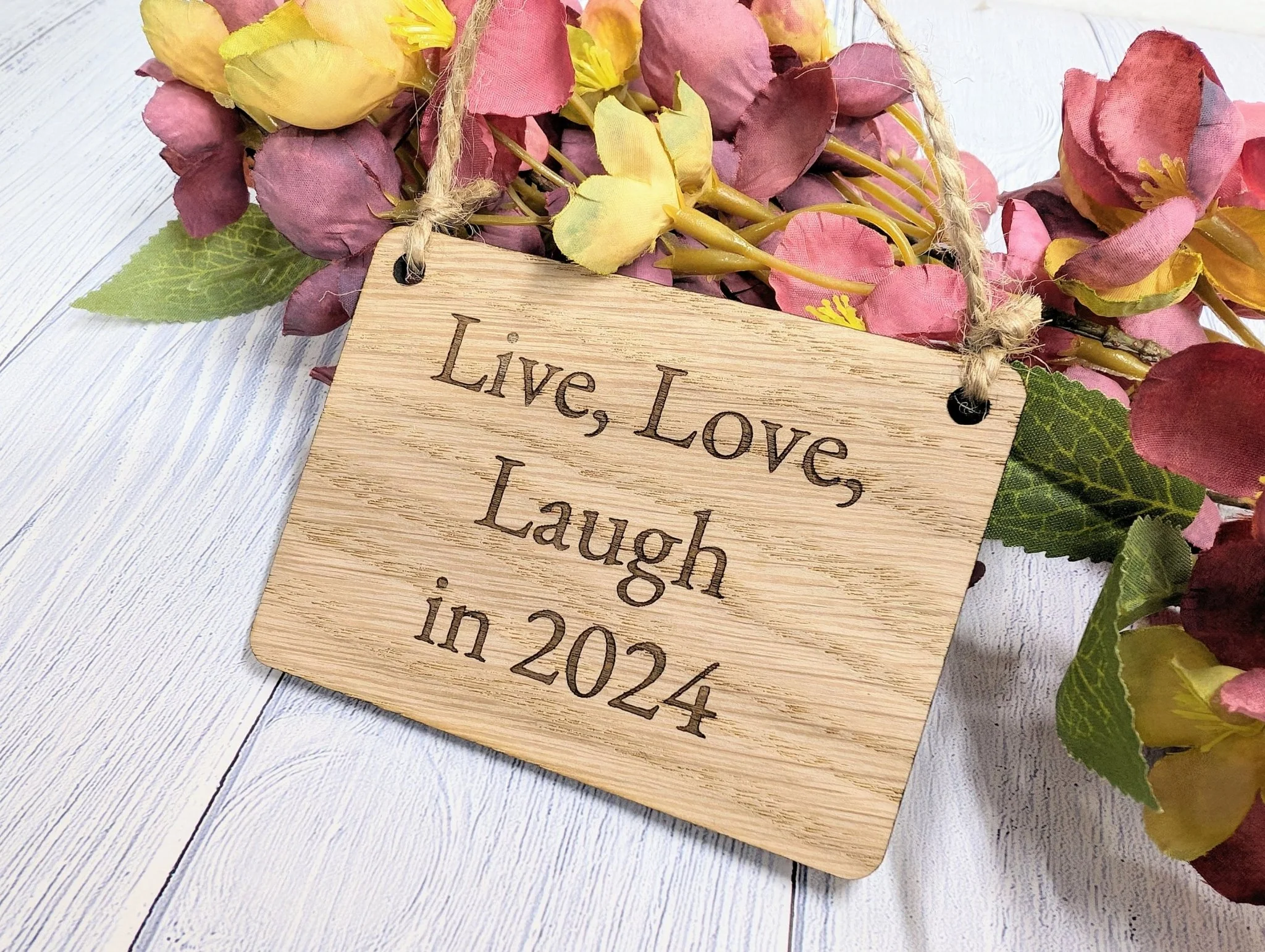 Live, Love, Laugh in 2024 - Wooden Sign - Eco-Friendly Oak Veneer, 4 Sizes Available - New Year Home Decor - Image 8