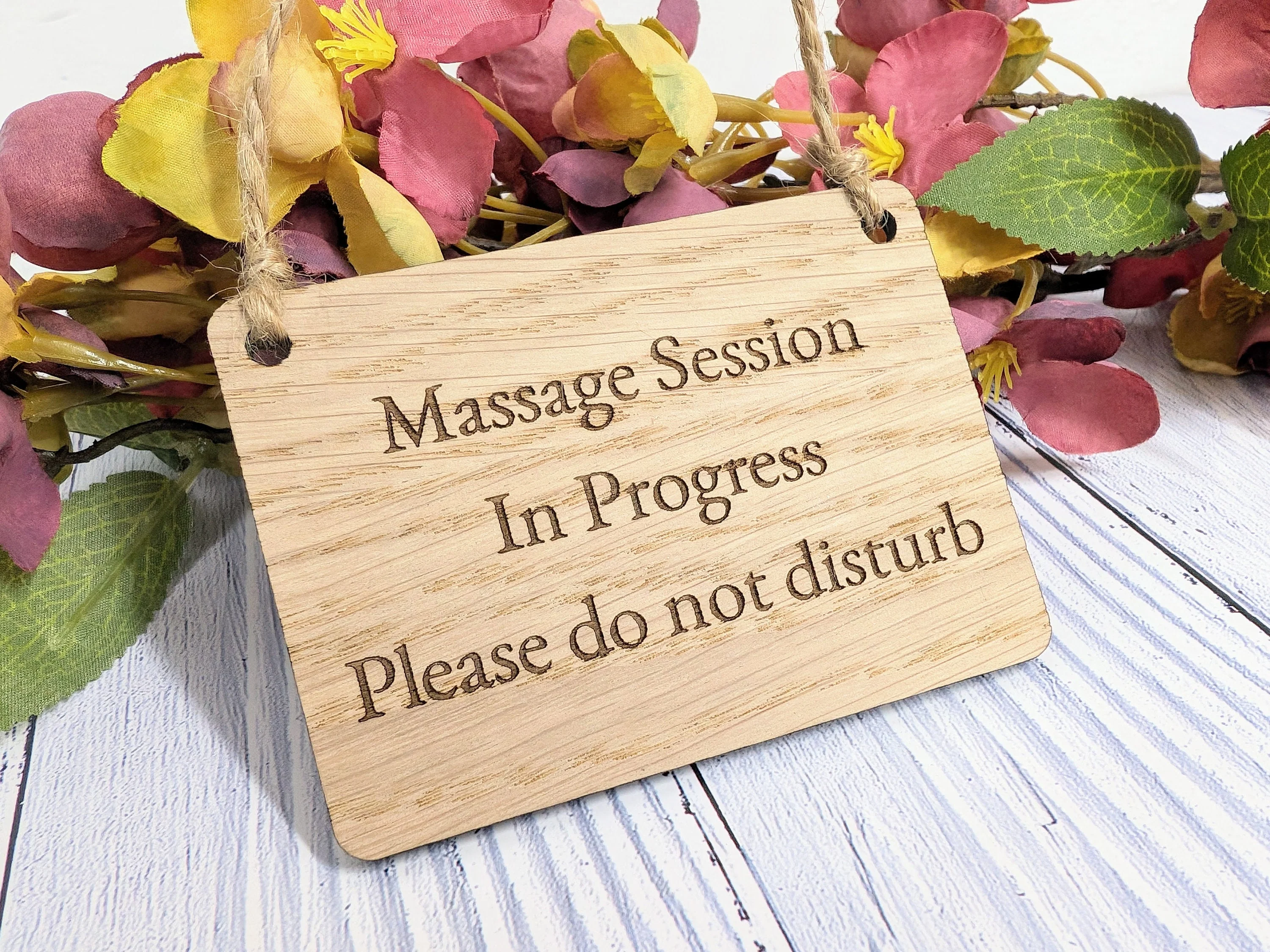 Massage Session in Progress - Oak Door Sign, Handcrafted in Wales, Peaceful Spa Decor, Available in 4 Sizes - Image 10