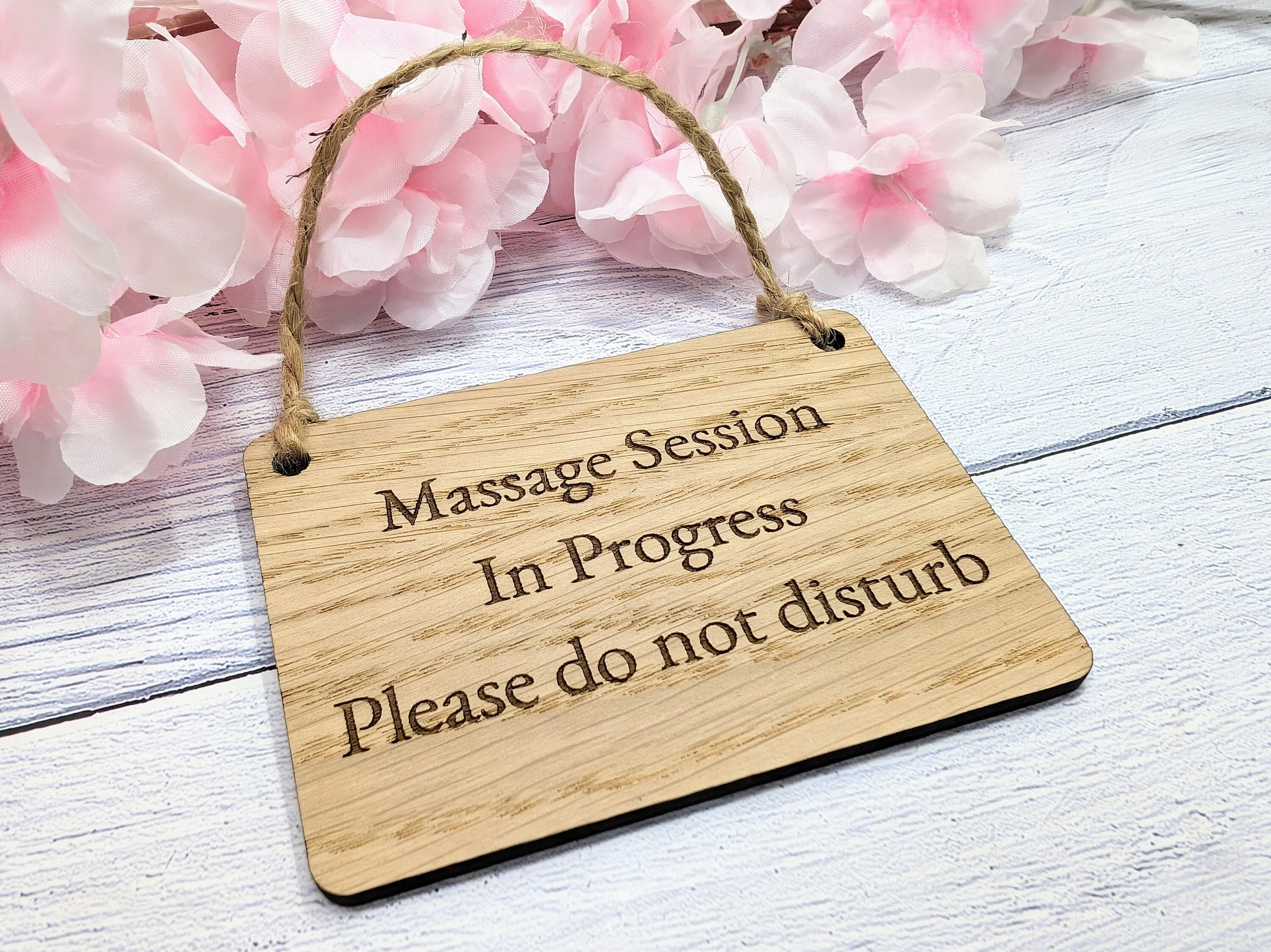 Massage Session in Progress - Oak Door Sign, Handcrafted in Wales, Peaceful Spa Decor, Available in 4 Sizes - Image 2