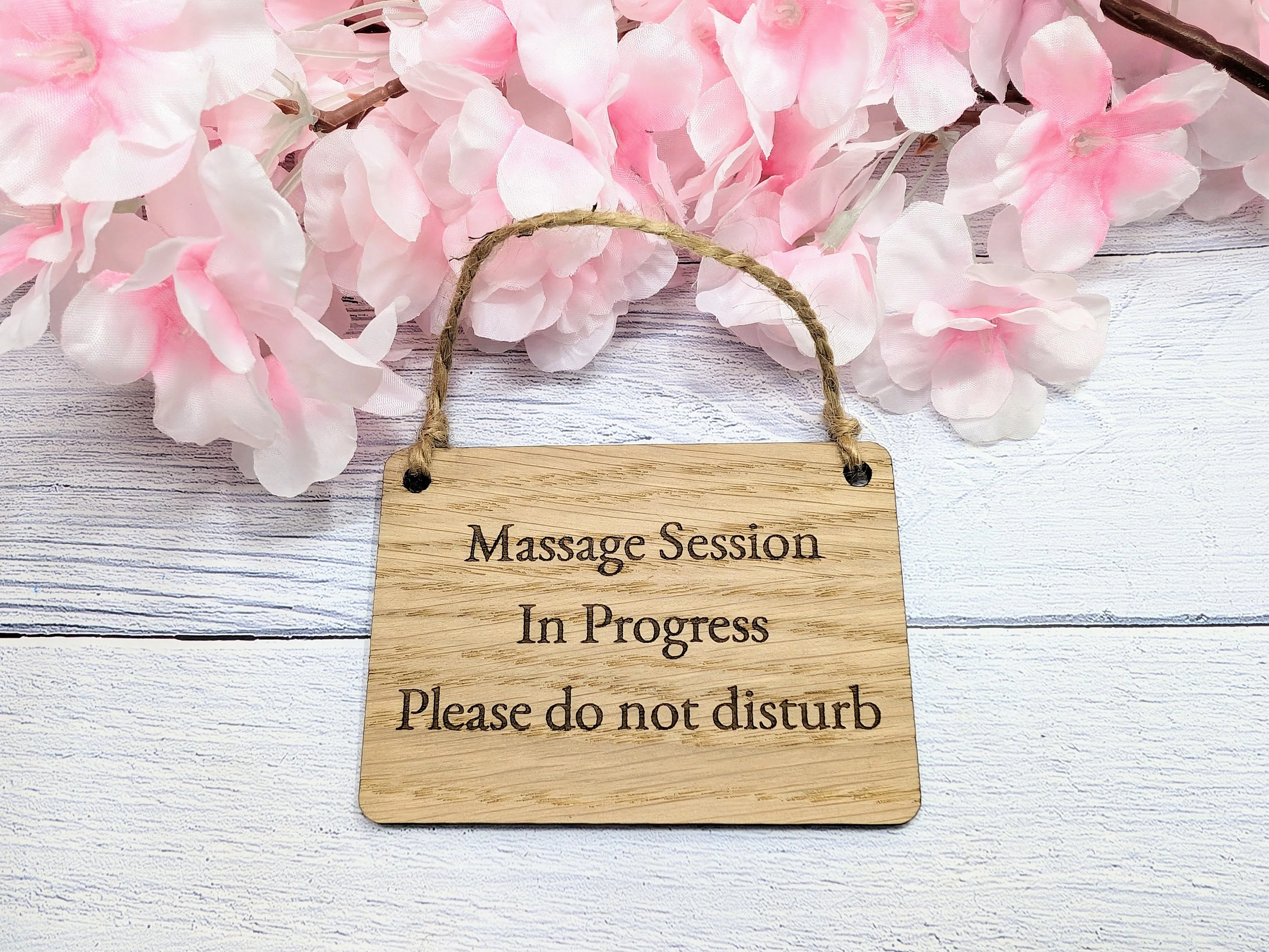 Massage Session in Progress - Oak Door Sign, Handcrafted in Wales, Peaceful Spa Decor, Available in 4 Sizes - Image 3