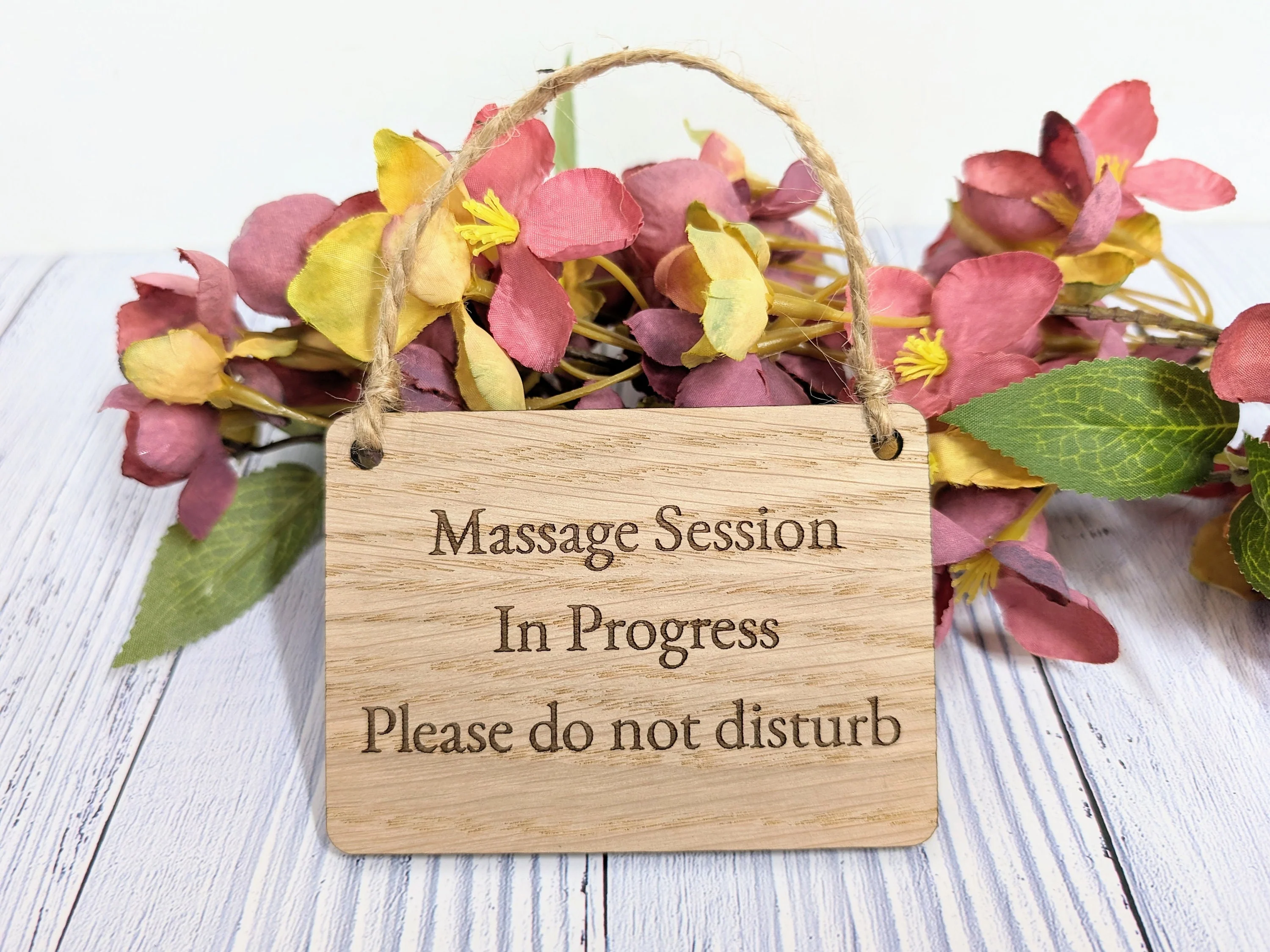 Massage Session in Progress - Oak Door Sign, Handcrafted in Wales, Peaceful Spa Decor, Available in 4 Sizes - Image 4