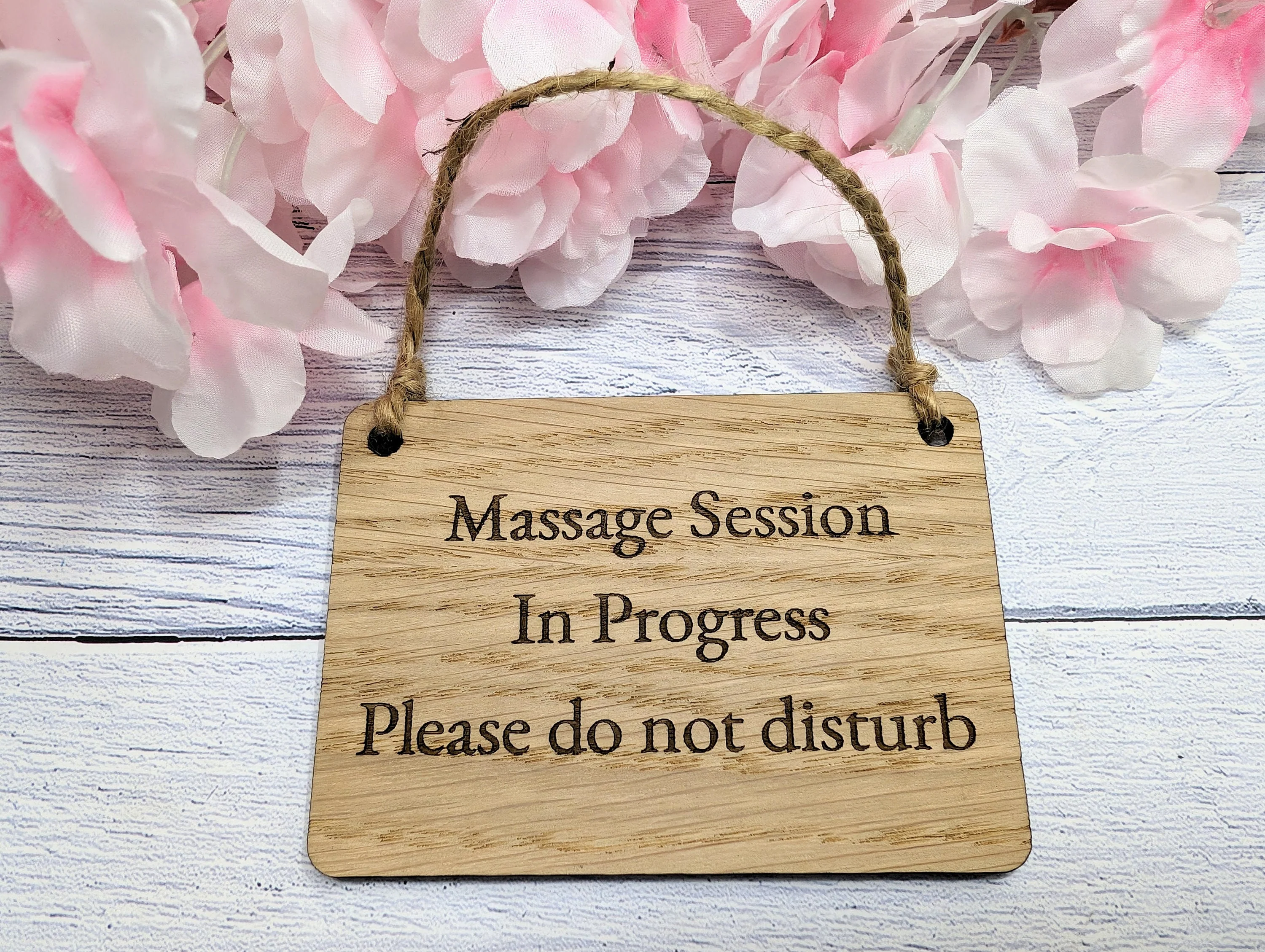 Massage Session in Progress - Oak Door Sign, Handcrafted in Wales, Peaceful Spa Decor, Available in 4 Sizes - Image 5