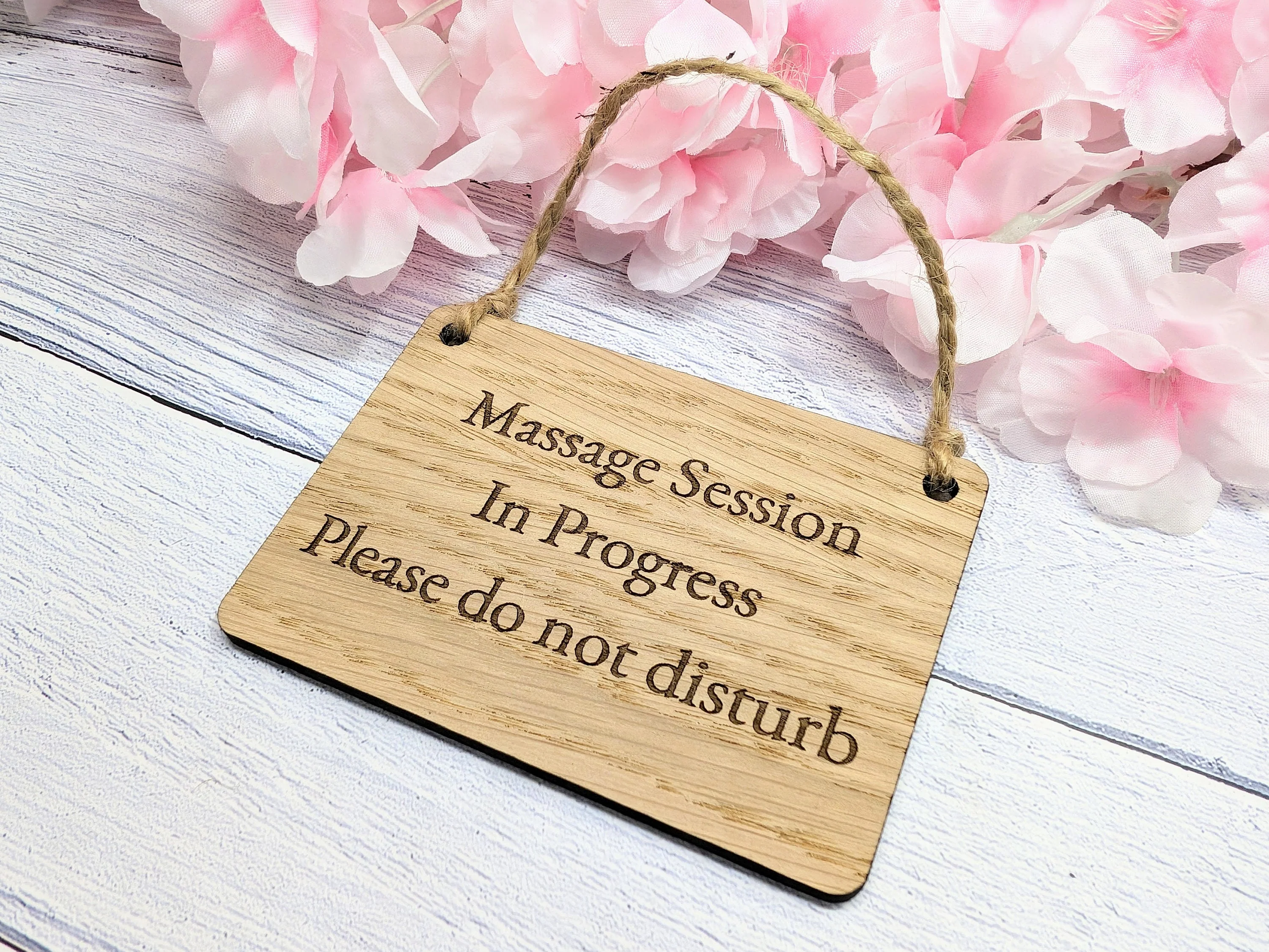 Massage Session in Progress - Oak Door Sign, Handcrafted in Wales, Peaceful Spa Decor, Available in 4 Sizes - Image 6