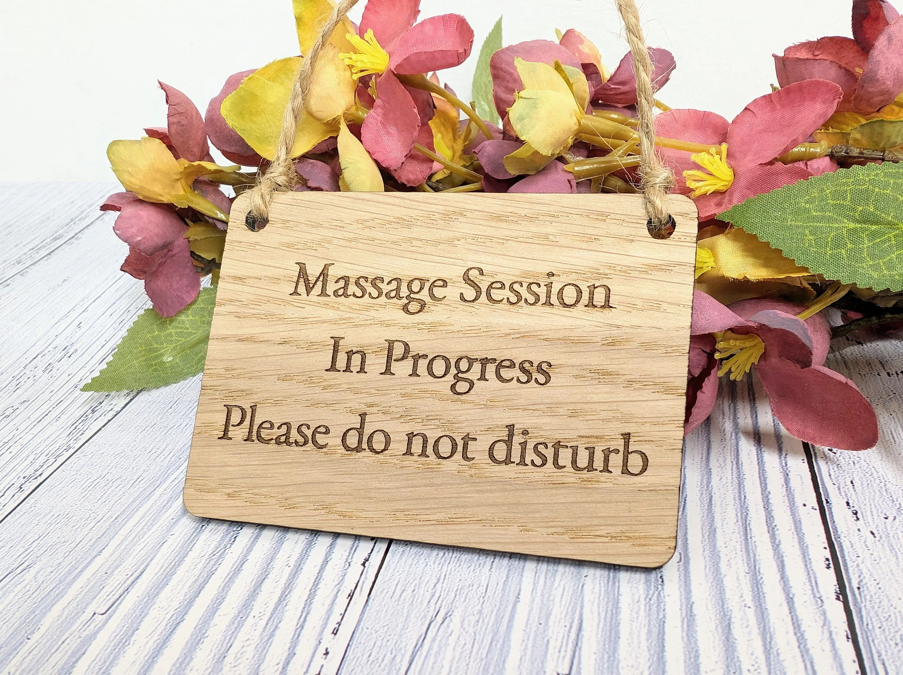 Massage Session in Progress - Oak Door Sign, Handcrafted in Wales, Peaceful Spa Decor, Available in 4 Sizes - Image 9