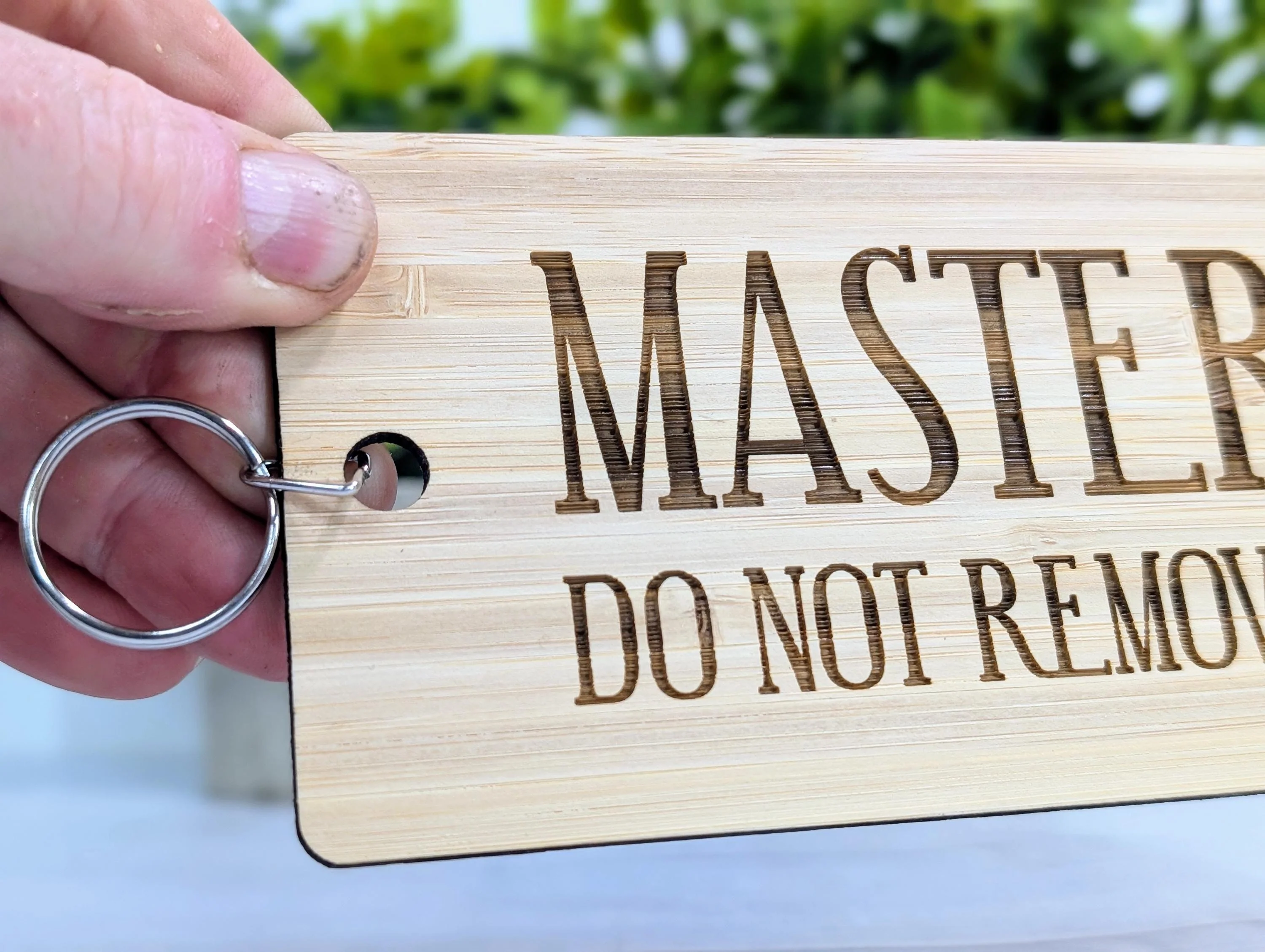 Master Key Bamboo Keyring - 'Do Not Remove From Home' Engraving | Large, Durable, Eco-Friendly, Unique Household Accessory - Image 3
