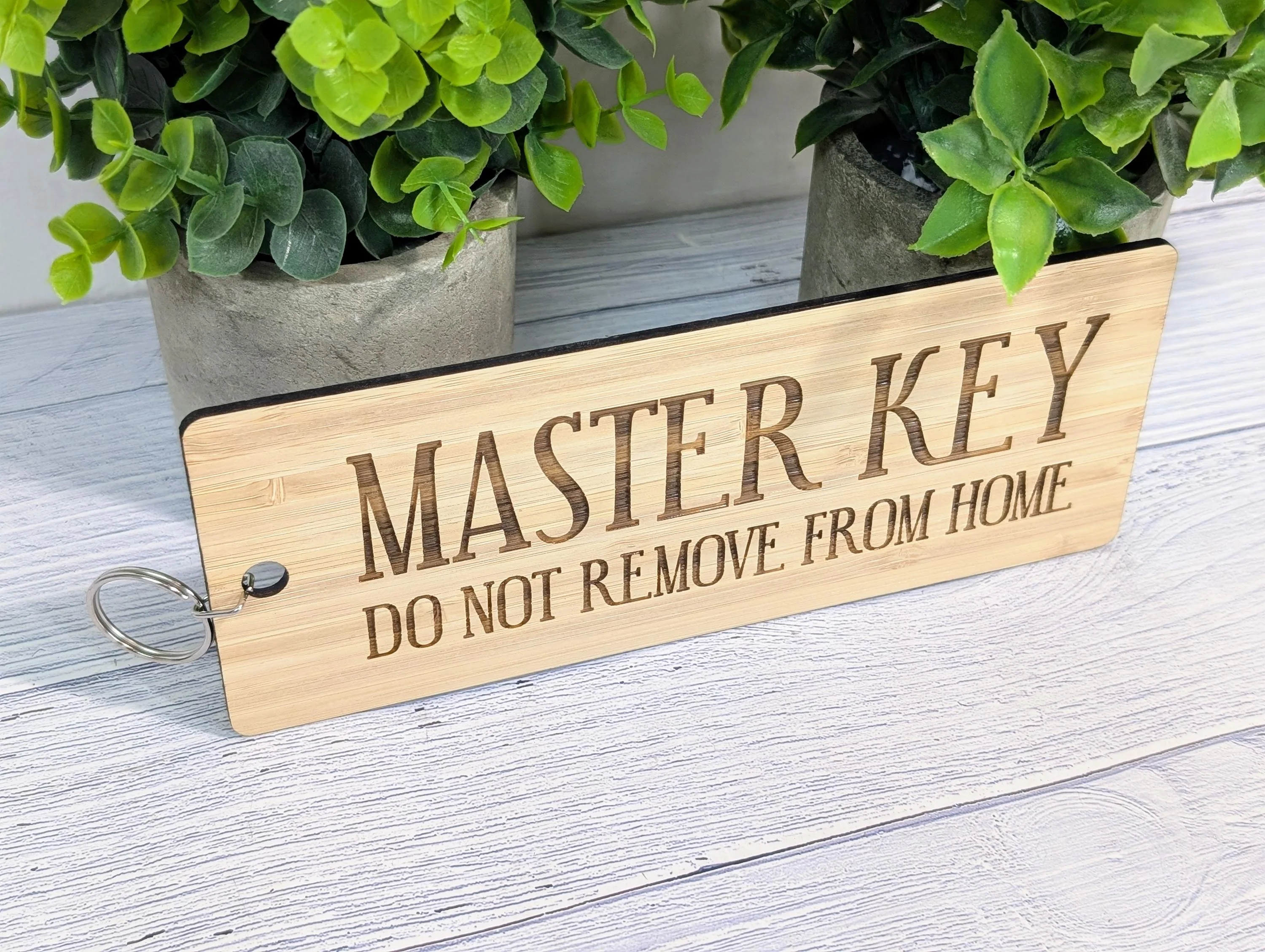 Master Key Bamboo Keyring - 'Do Not Remove From Home' Engraving | Large, Durable, Eco-Friendly, Unique Household Accessory - Image 5