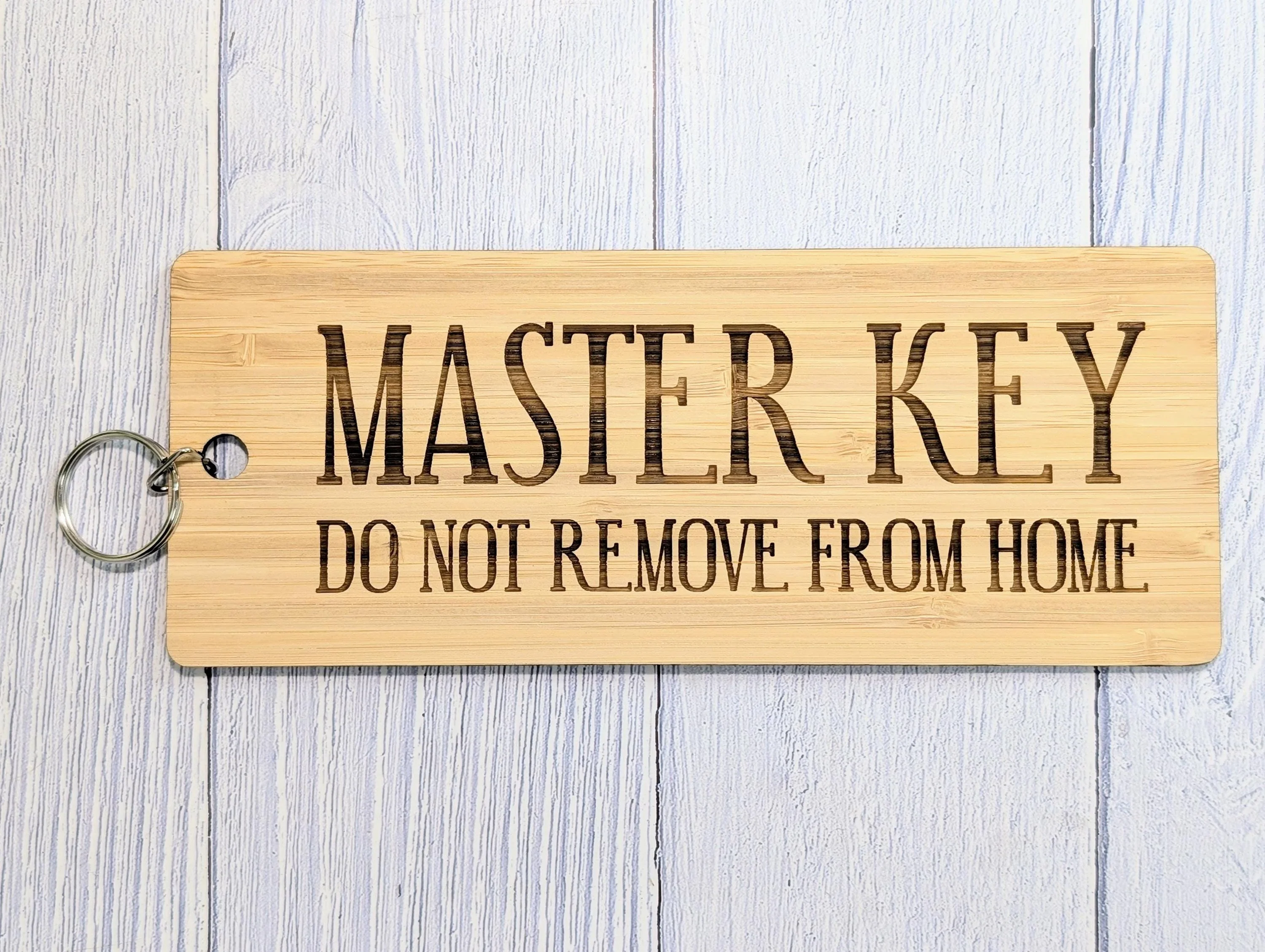 Master Key Bamboo Keyring - 'Do Not Remove From Home' Engraving | Large, Durable, Eco-Friendly, Unique Household Accessory - Image 7