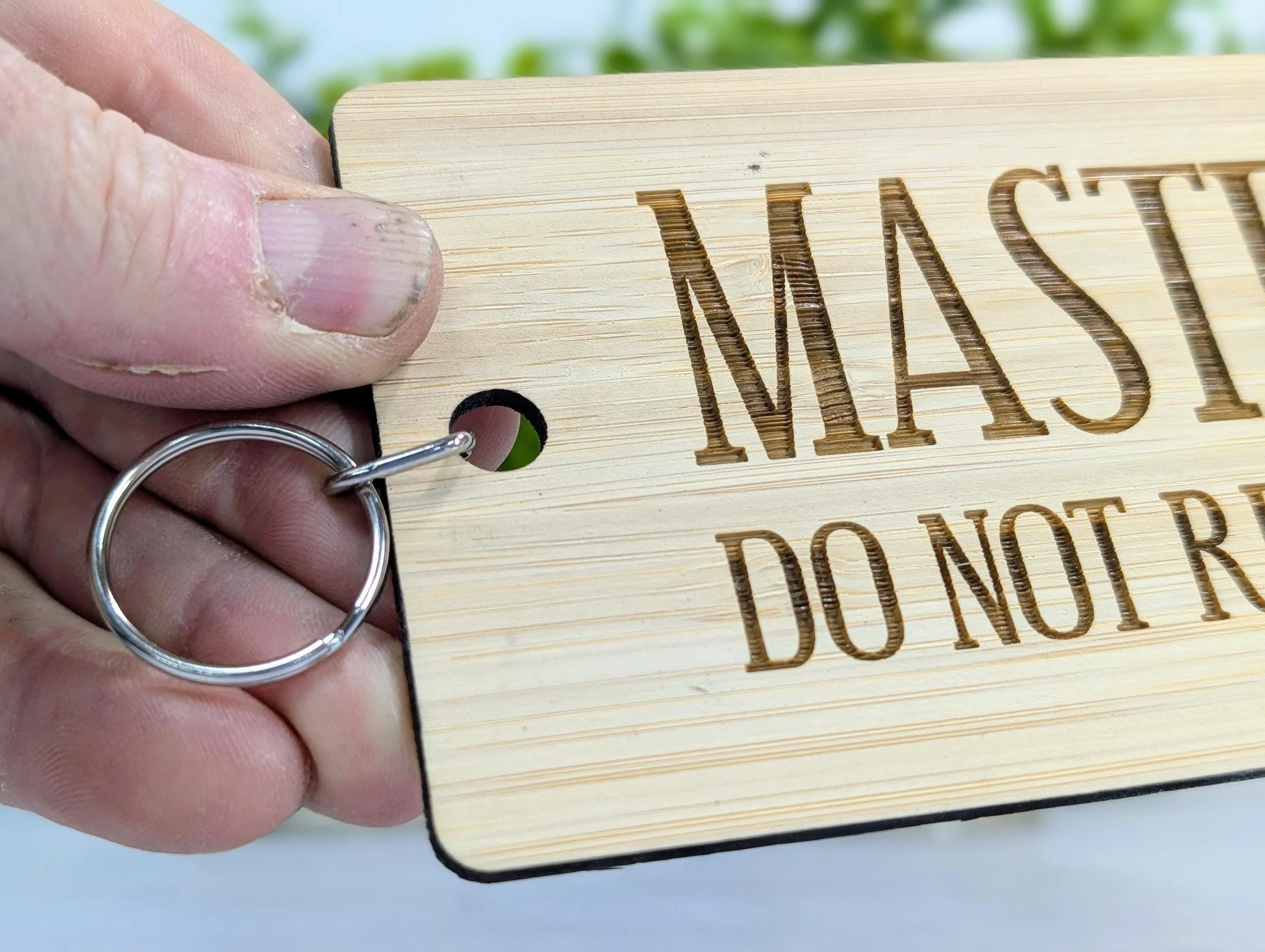 Master Key - Do Not Remove From Office - Extra-Large Bamboo Keyring - Ideal for Important Keys | Handcrafted in Wales, Eco-Friendly - Image 3