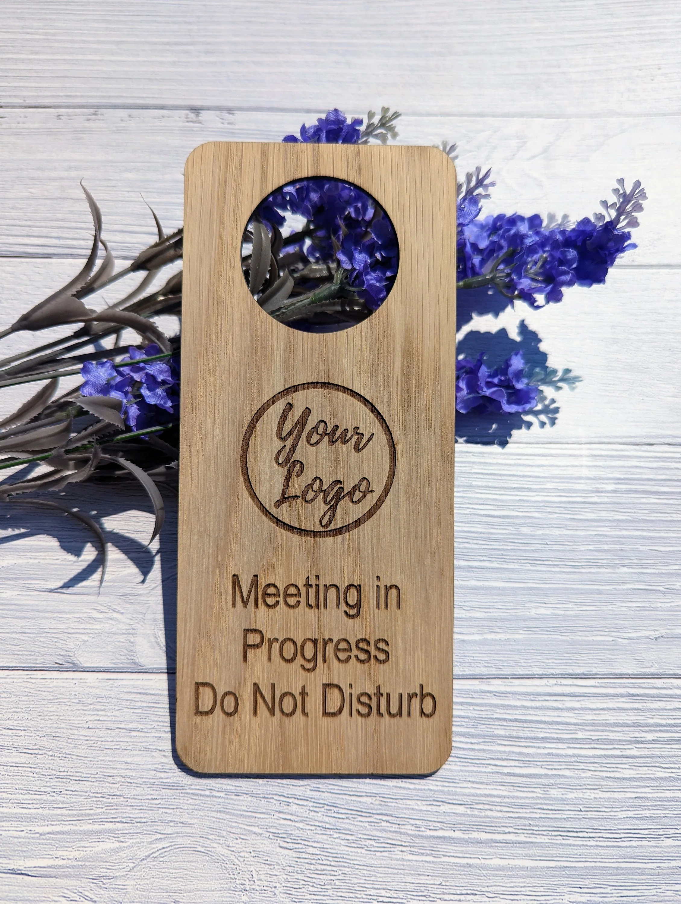 Meeting in Progress, Do Not Disturb - Wooden Door Hanger, Personalised Sign, Private Discussion, Meeting Decor, Conference Sign - Image 4