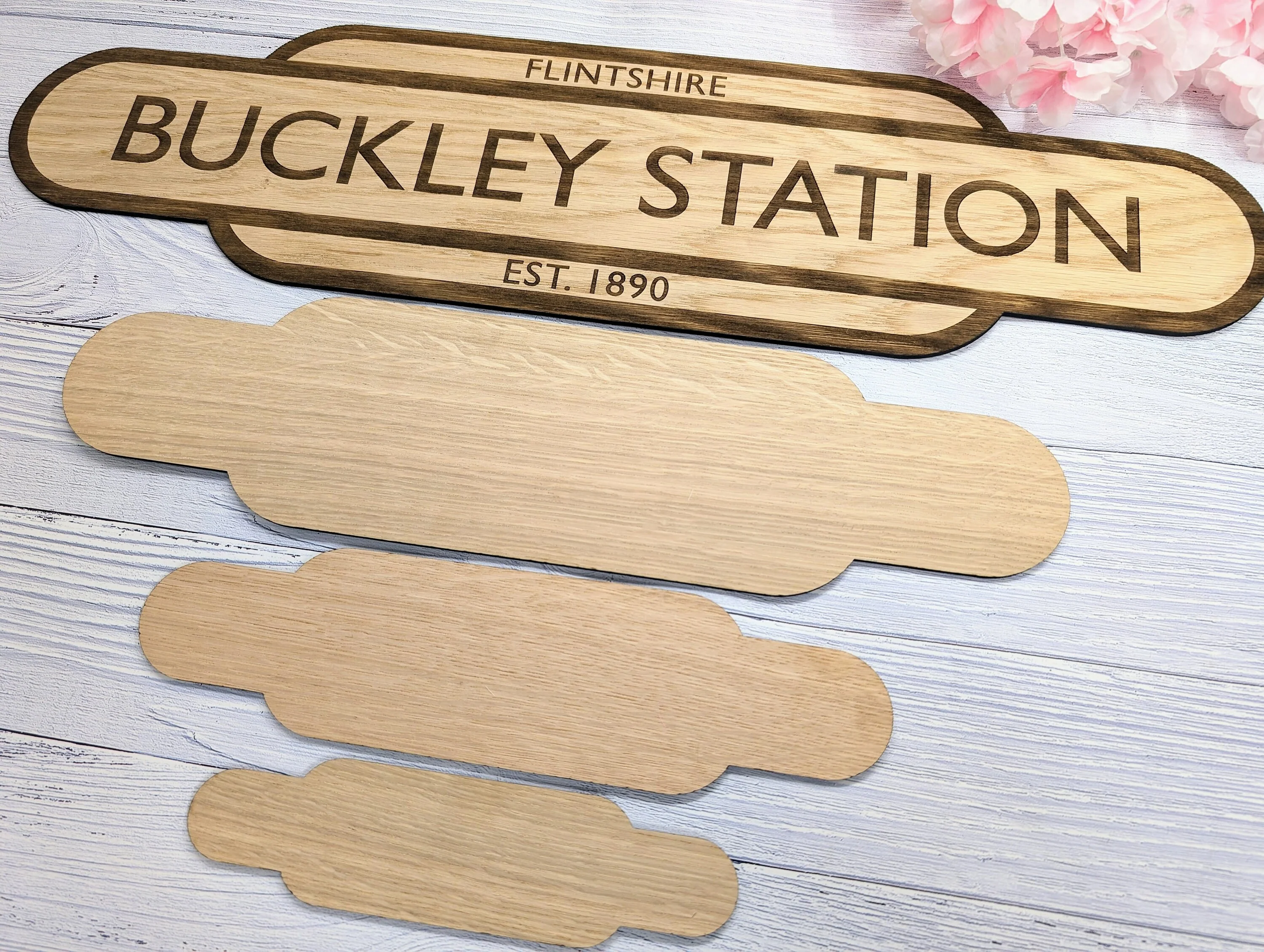 Model Railway Custom Station Sign - Oak MDF, Personalised for Enthusiasts, Authentic British Design, 4 Sizes - Image 6
