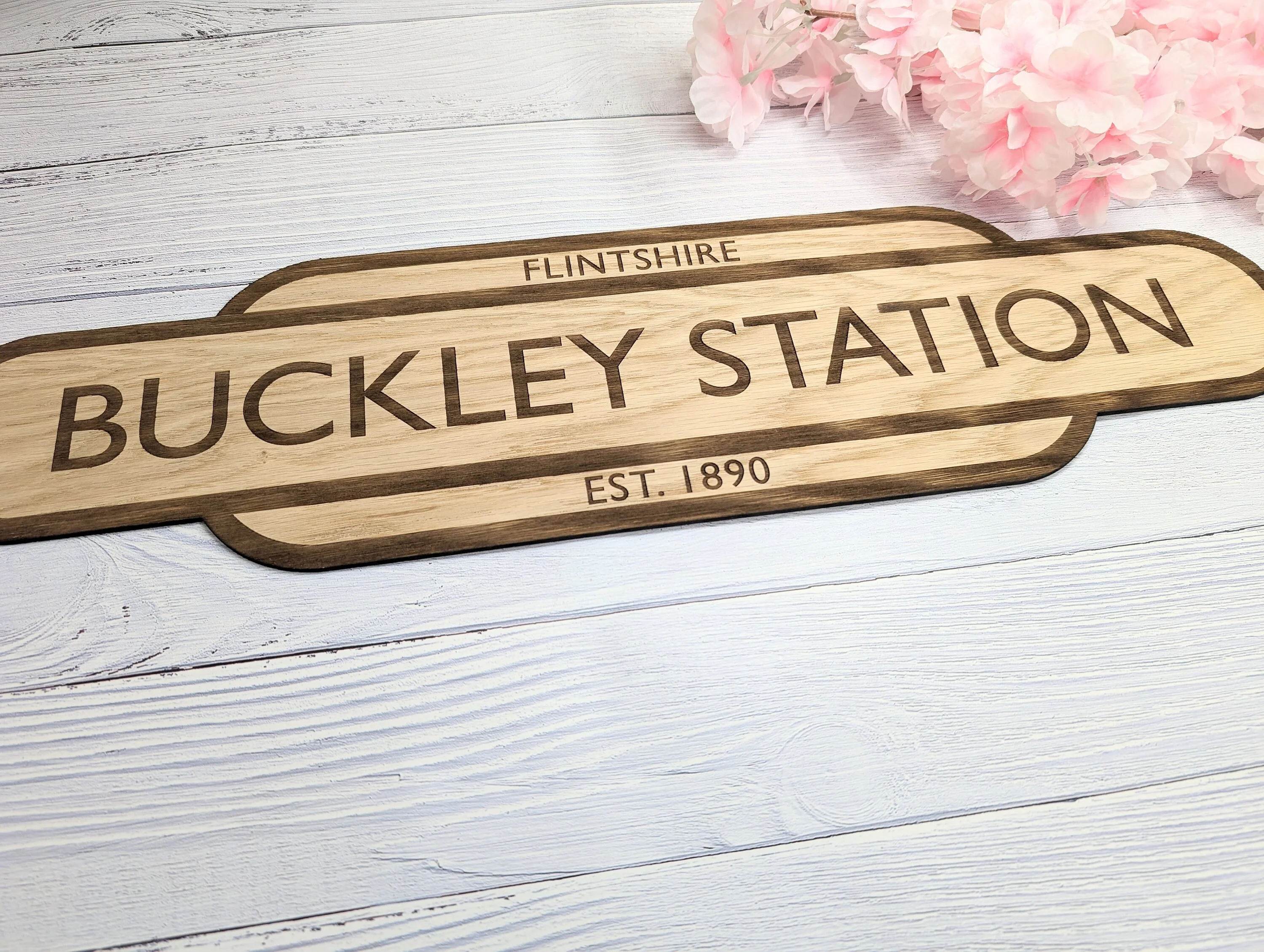 Model Railway Custom Station Sign - Oak MDF, Personalised for Enthusiasts, Authentic British Design, 4 Sizes - Image 7