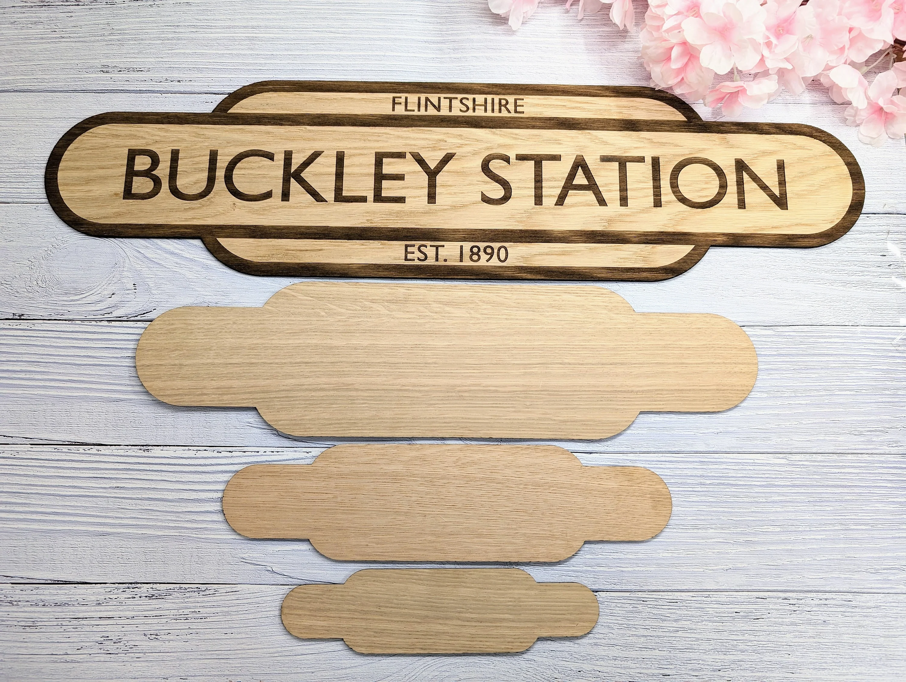 Model Railway Custom Station Sign - Oak MDF, Personalised for Enthusiasts, Authentic British Design, 4 Sizes - Image 9