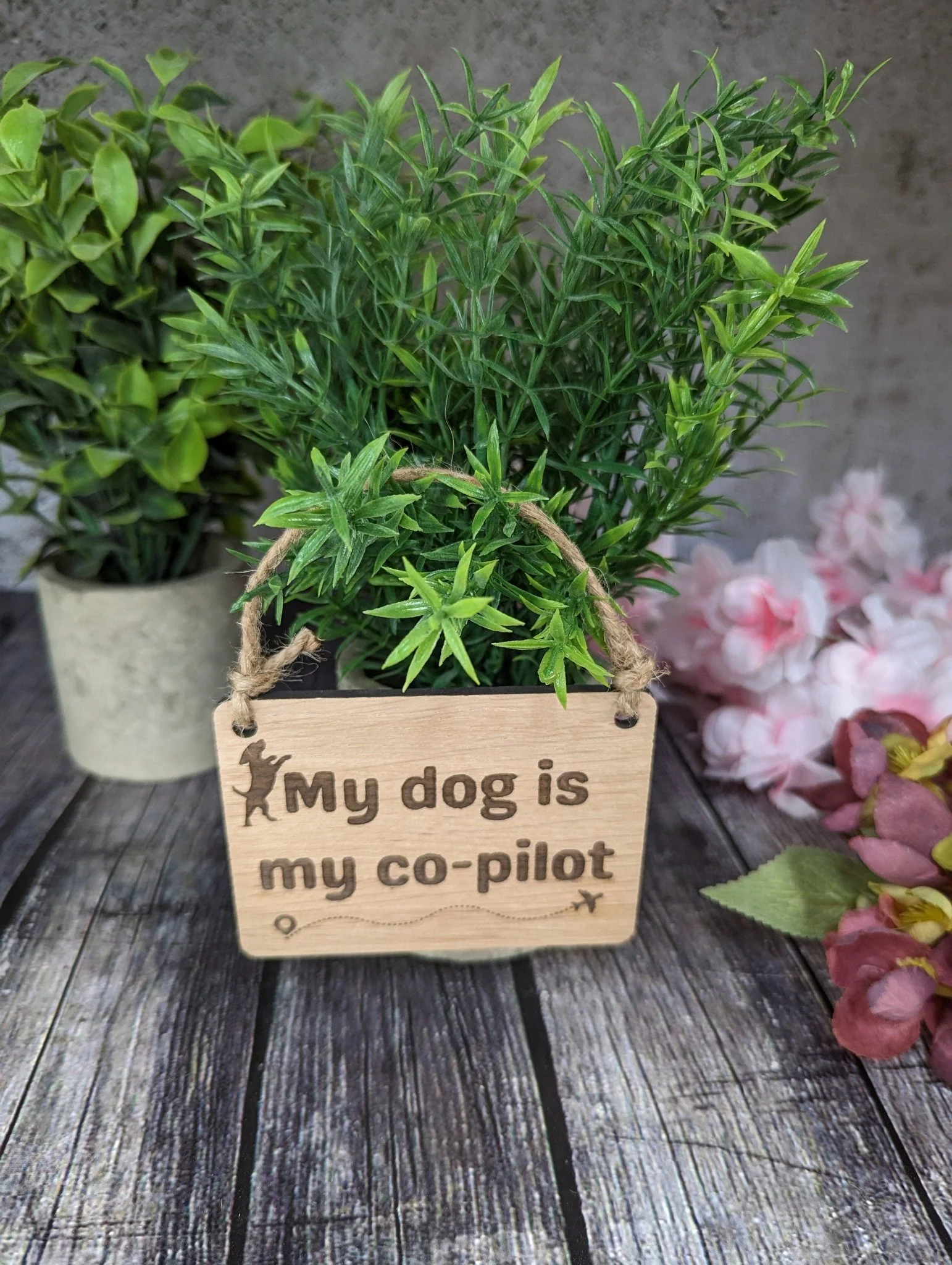 My Dog is my Co-Pilot - Wooden Sign | Wooden Hanging Sign for Dog Lovers | Doggy Birthday Gift | Bar Sign | Door Sign - Image 5