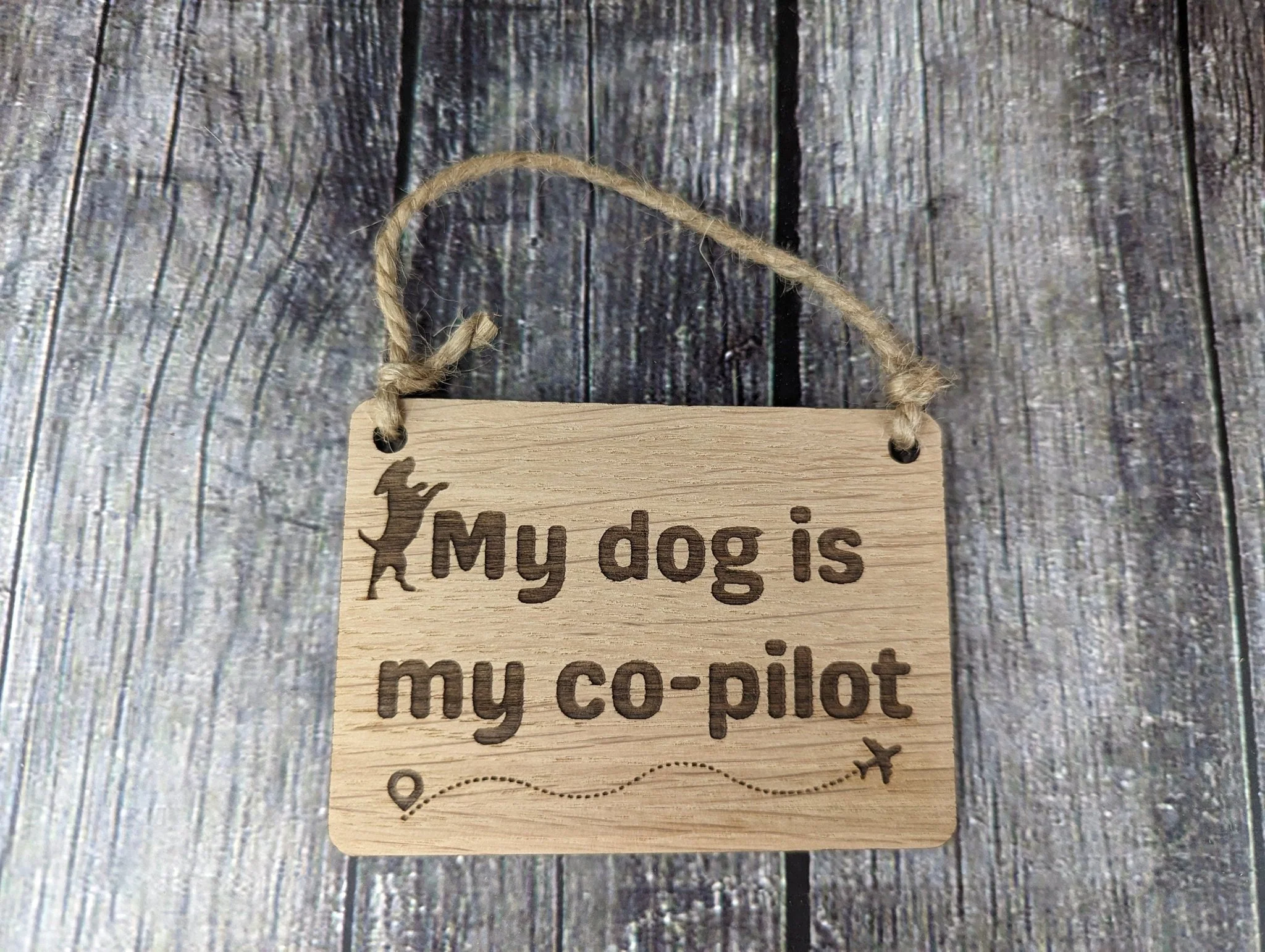 My Dog is my Co-Pilot - Wooden Sign | Wooden Hanging Sign for Dog Lovers | Doggy Birthday Gift | Bar Sign | Door Sign - Image 6