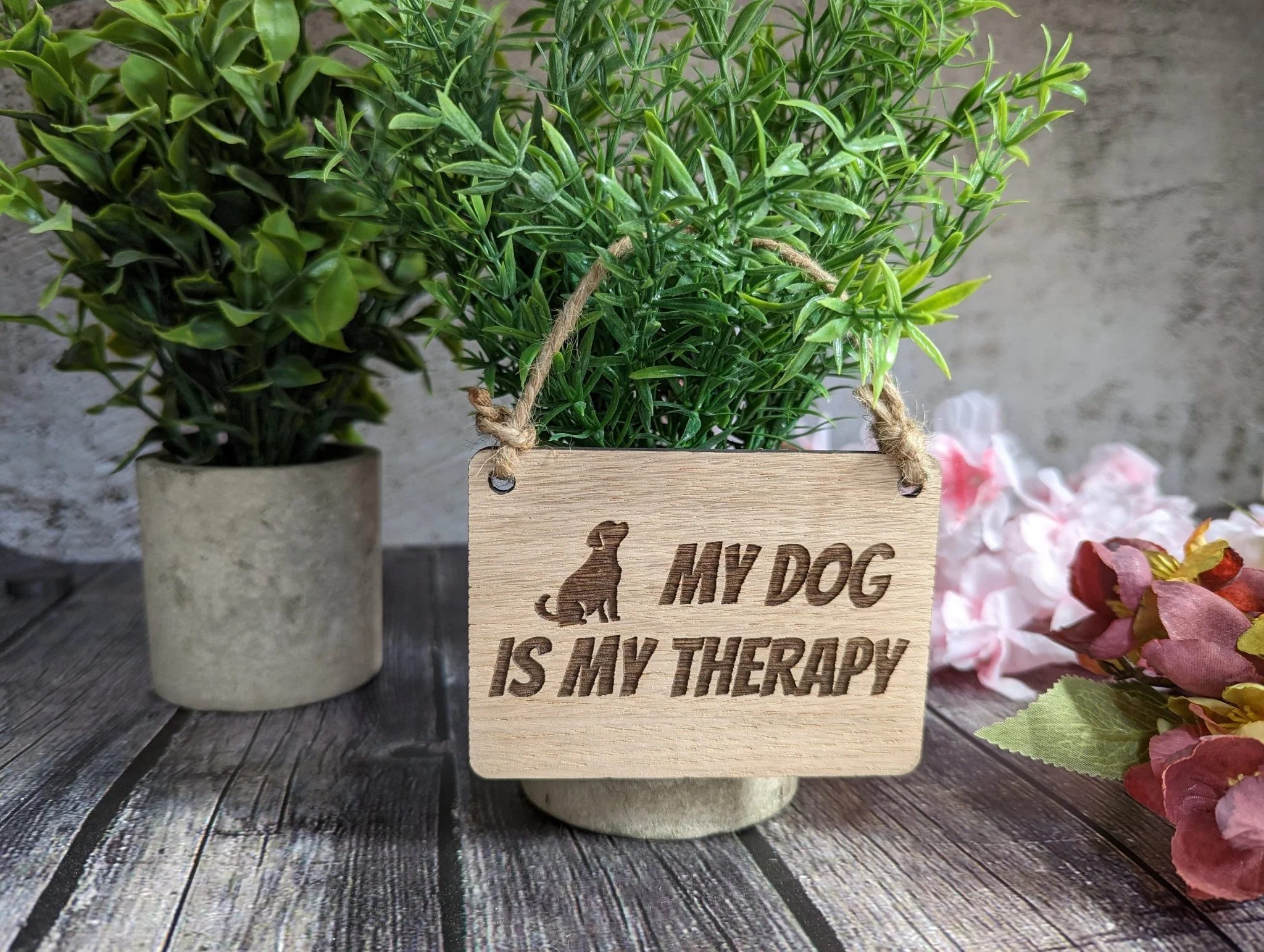 My Dog is my Therapy - Wooden Sign | Wooden Hanging Sign for Dog Lovers | Doggy Birthday Gift | Bar Sign | Door Sign - Image 3