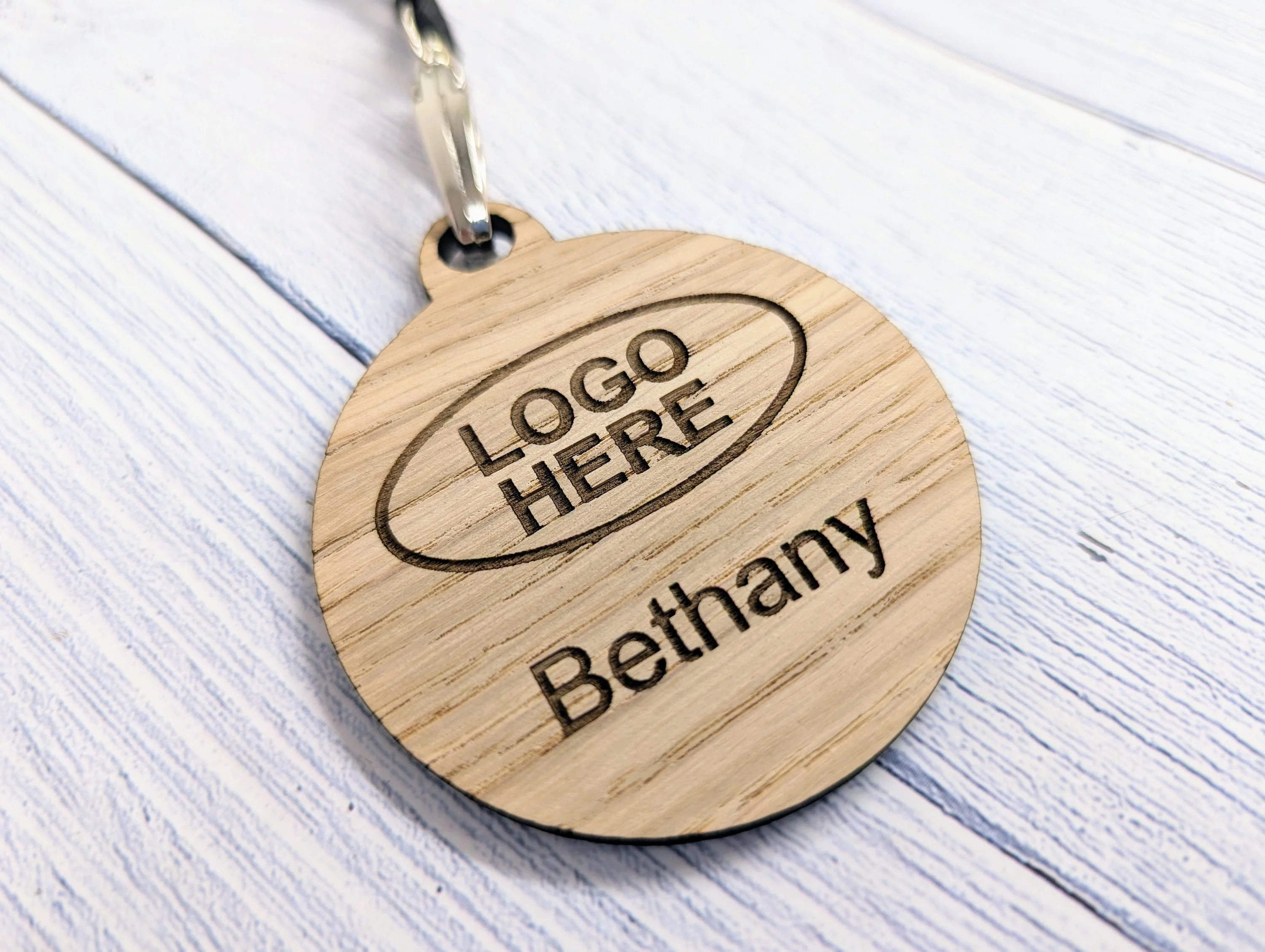Name Badges, Eco-Friendly Round Staff ID Tags with Lanyards - Customisable with Logo, & Text, 60mm x 70mm, Bulk Discounts, Personalised Tags - Image 4