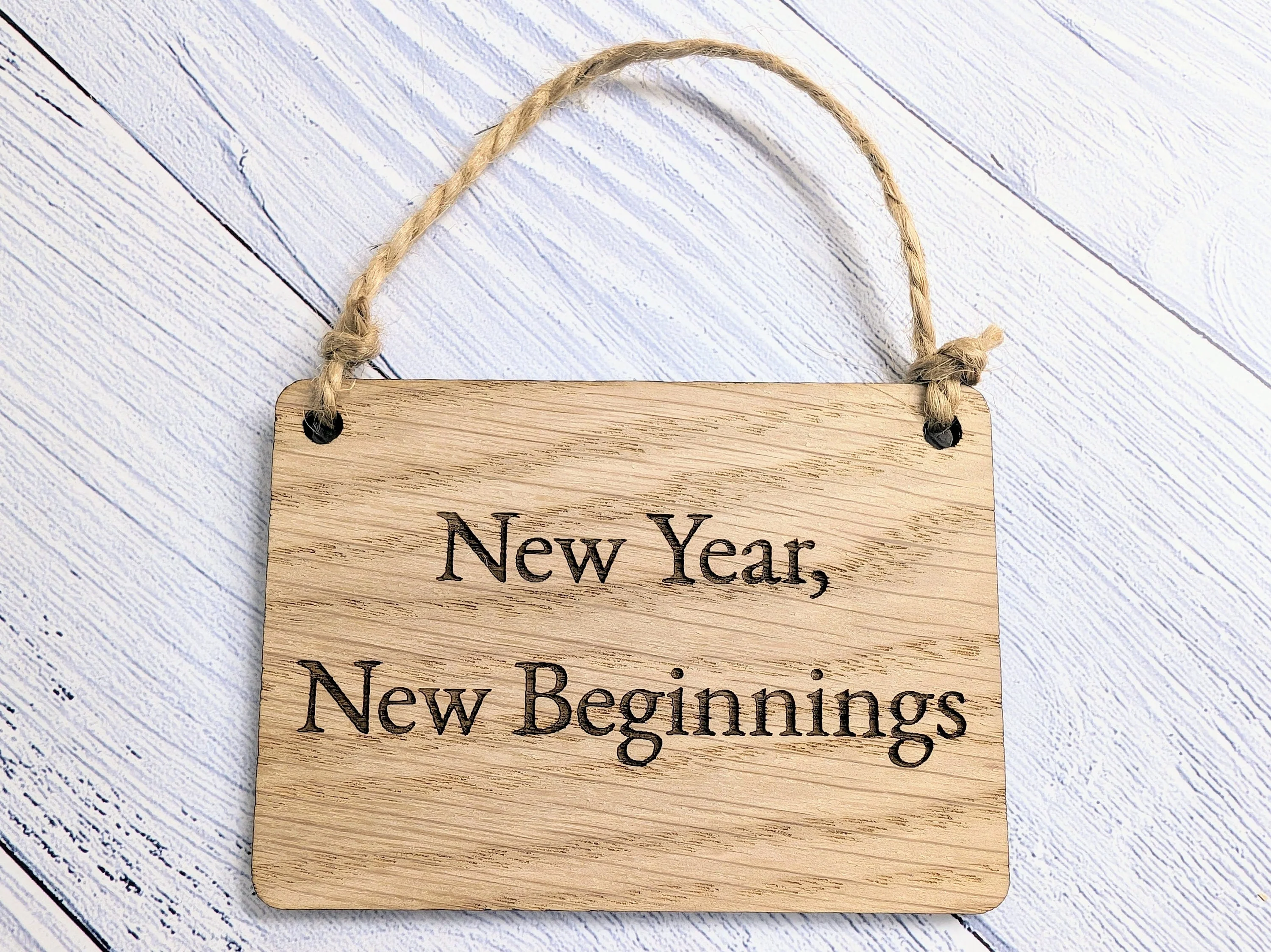 New Year, New Beginnings Oak Sign - Personalisable, Inspirational 2024 Decor - Image 9