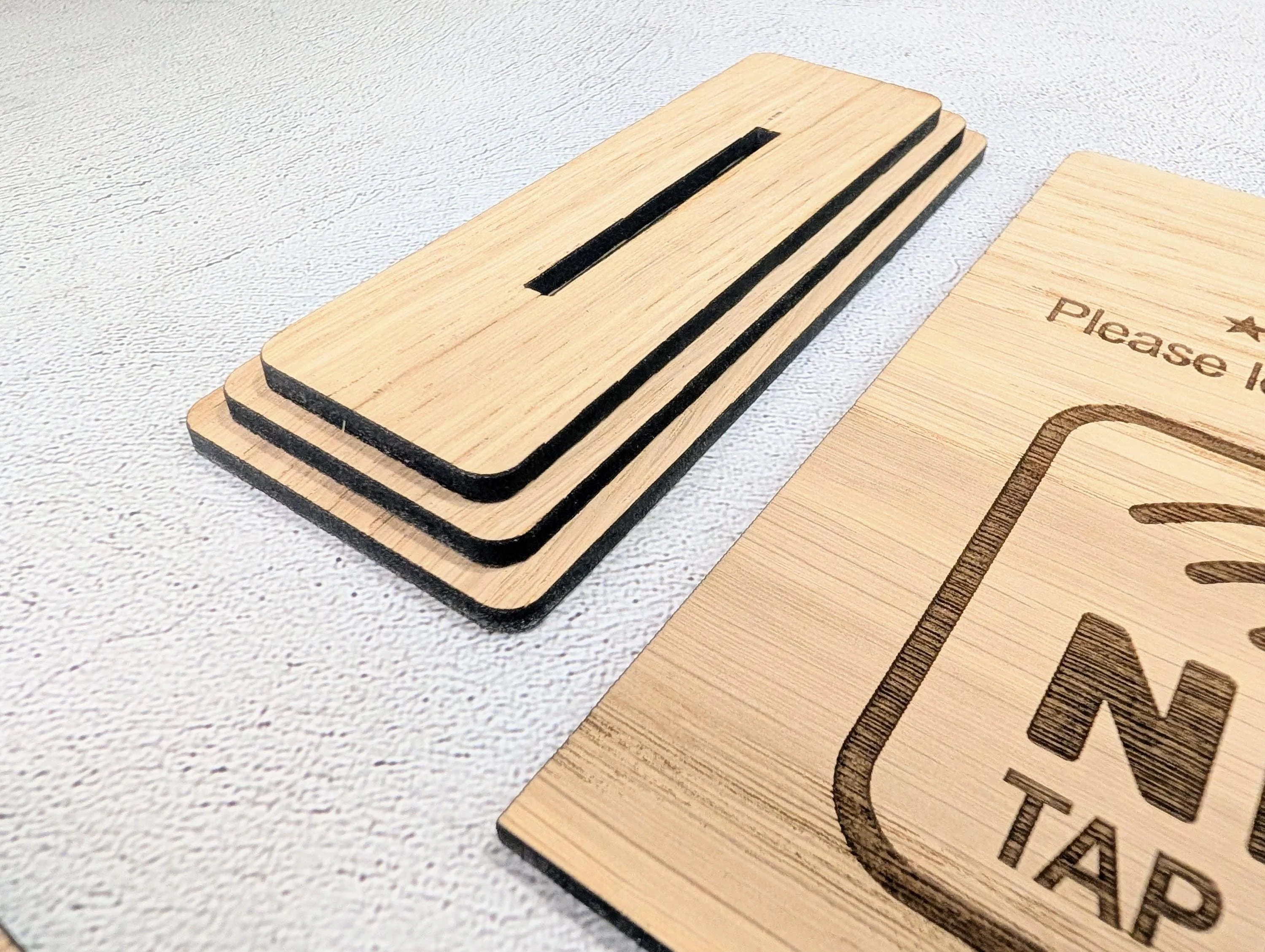 NFC Google Review Sign – Oak Veneered Business Review Display, Tap to Review Stand, Eco Friendly Wood, Plastic-Free, 2 Sizes - Image 9