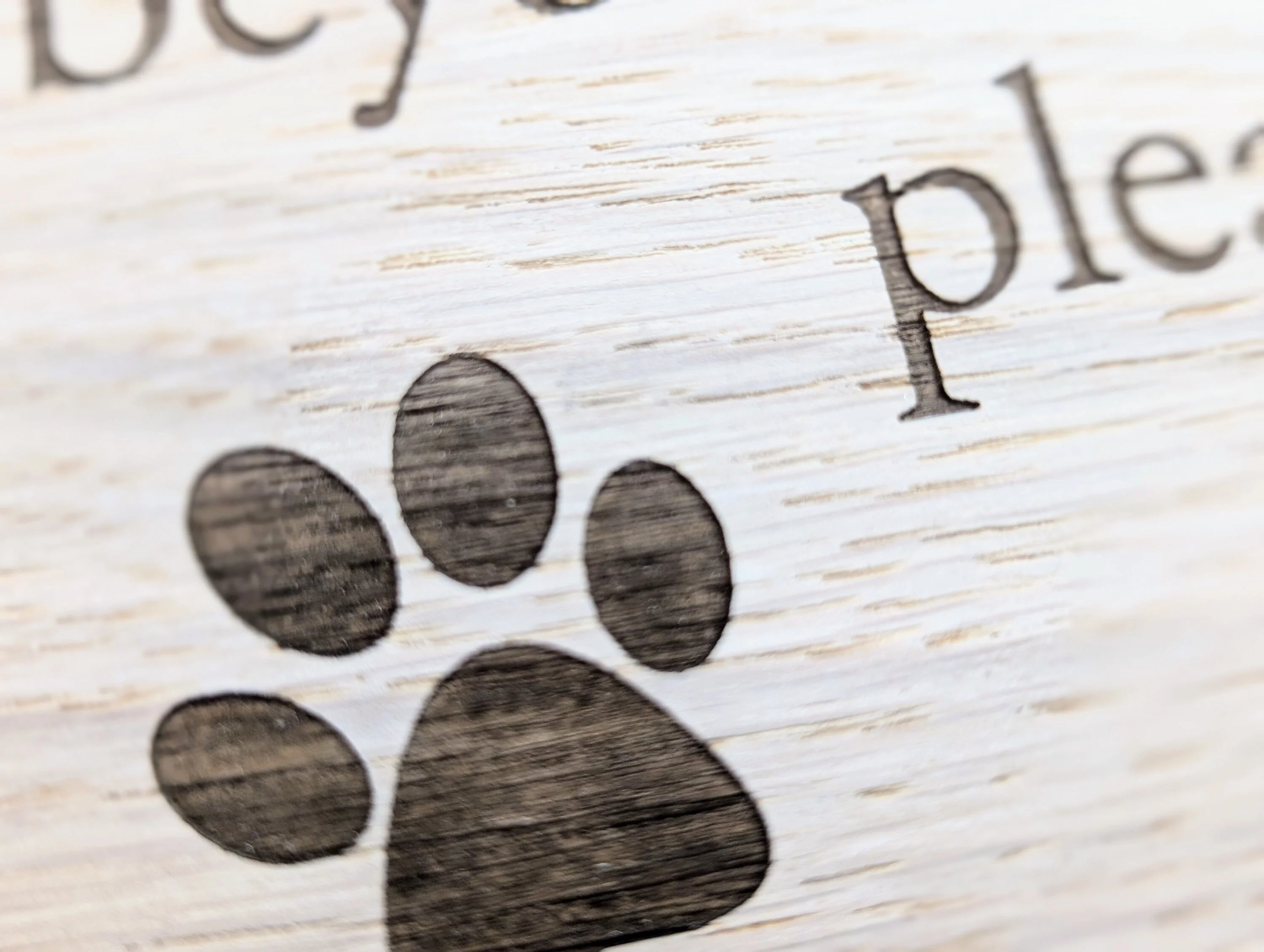 No Muddy Paws Beyond This Point Please | Handmade Wooden Sign | Fun Pet Oak Decor with Paw Prints | Ideal for Home, Airbnb etc. - Image 6