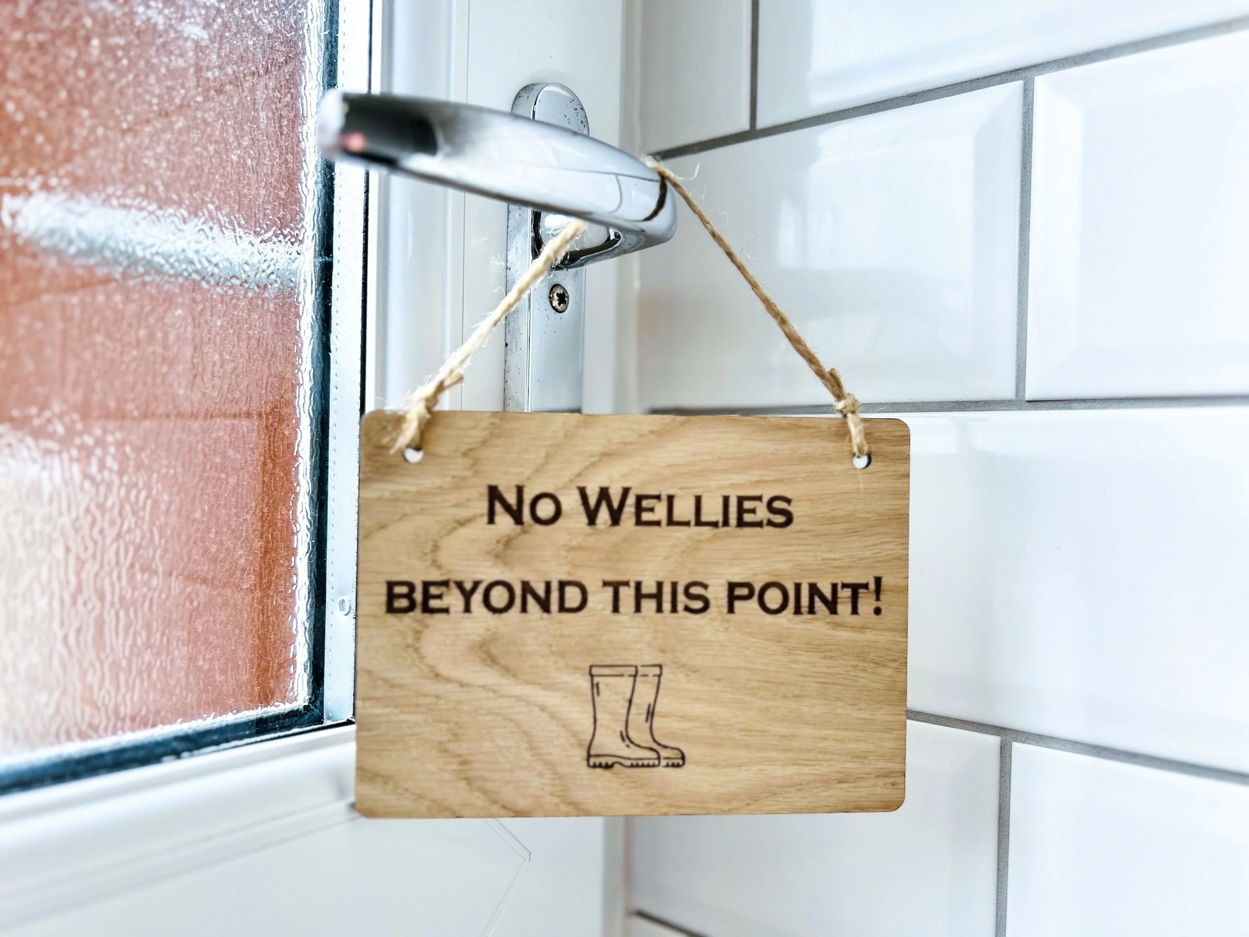 No Wellies Beyond This Point - Wooden Sign | Wooden Hanging Sign | Gardeners Sign | Utility Room Sign | Guest Sign - Image 6