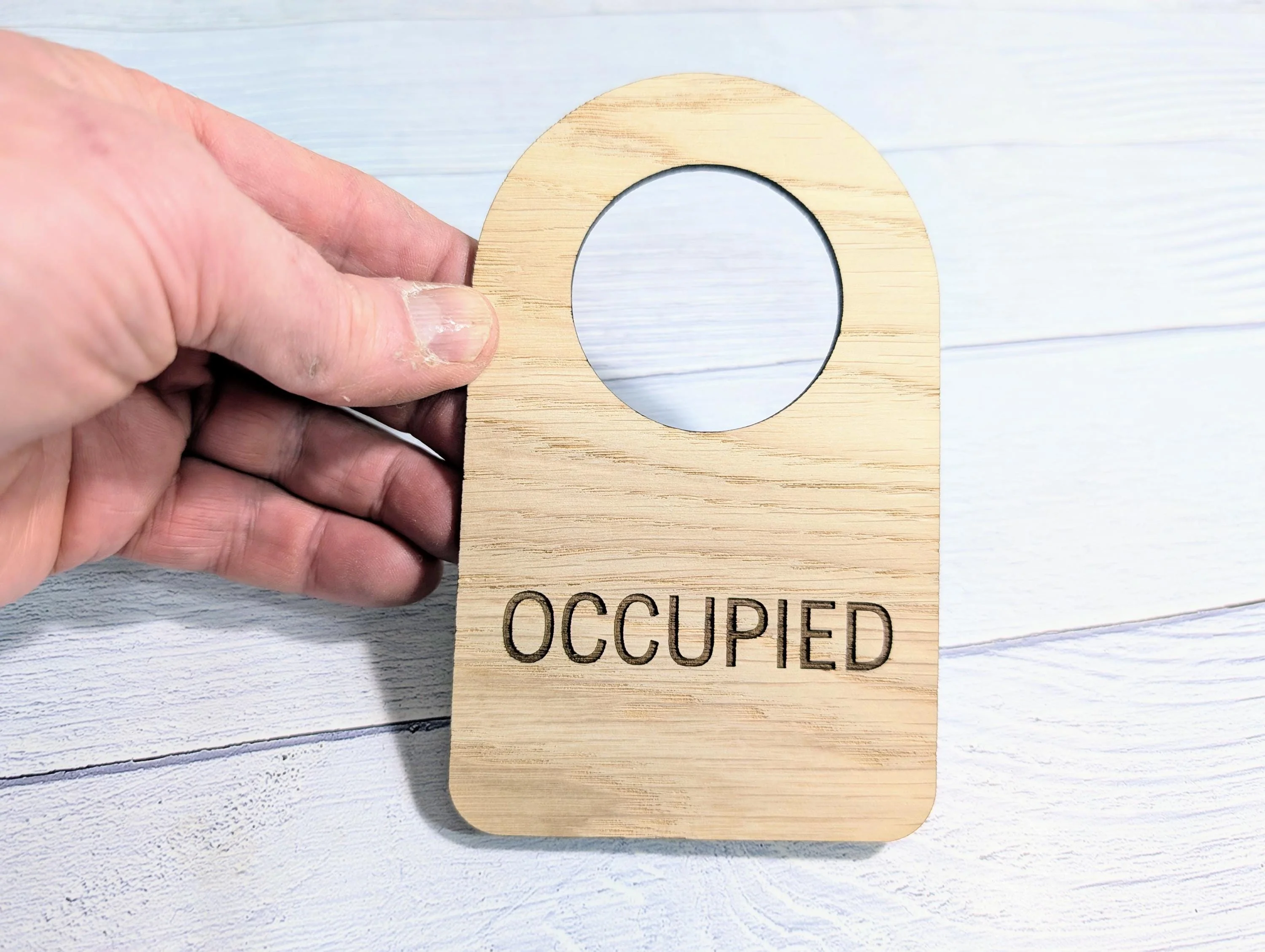 Occupied Door Hanger – Bamboo Do Not Disturb Sign – Eco Wooden Door Sign for Bathrooms, Loos, Offices – Plastic-Free Packaging - Image 10