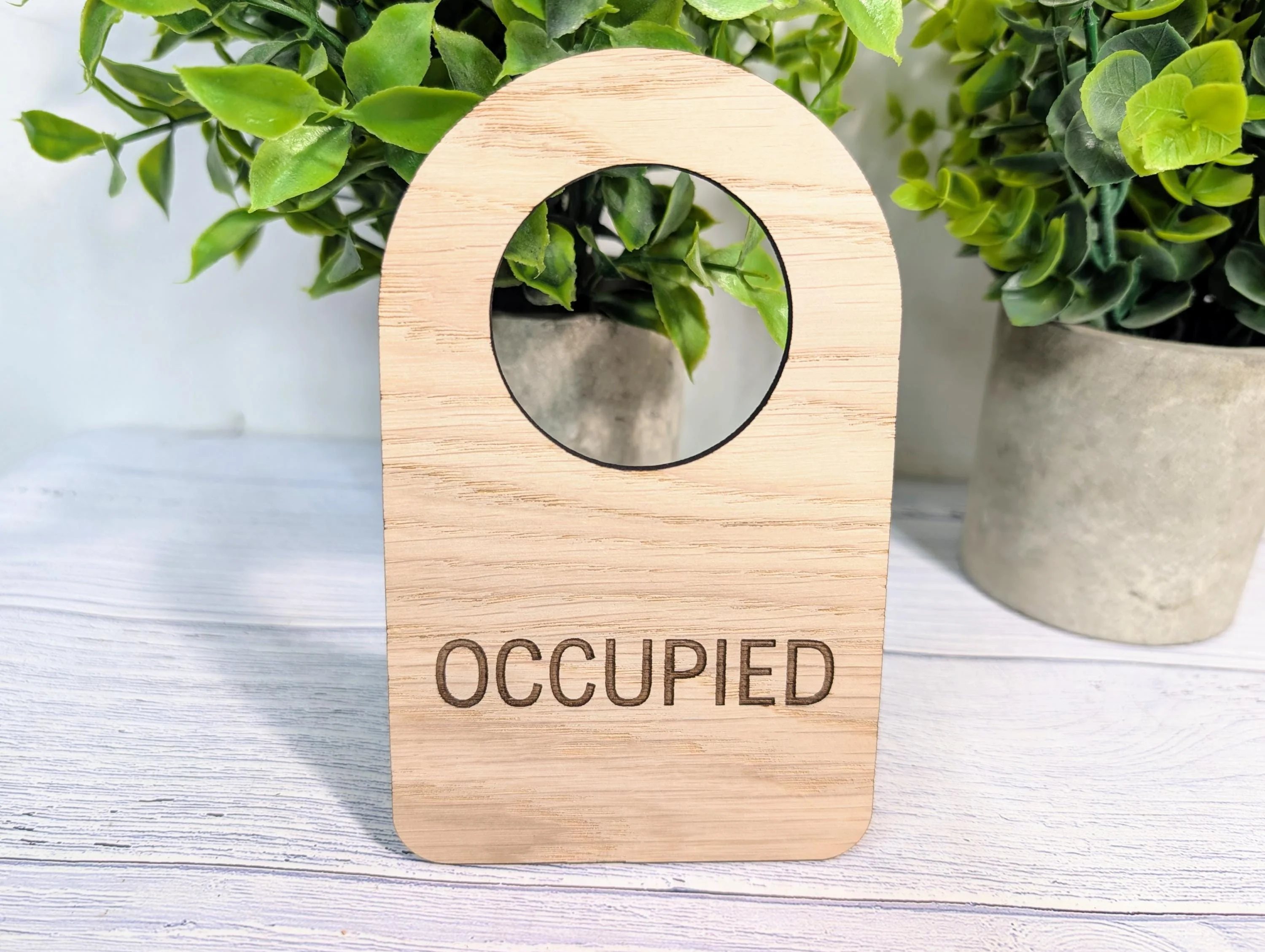 Occupied Door Hanger – Bamboo Do Not Disturb Sign – Eco Wooden Door Sign for Bathrooms, Loos, Offices – Plastic-Free Packaging - Image 2
