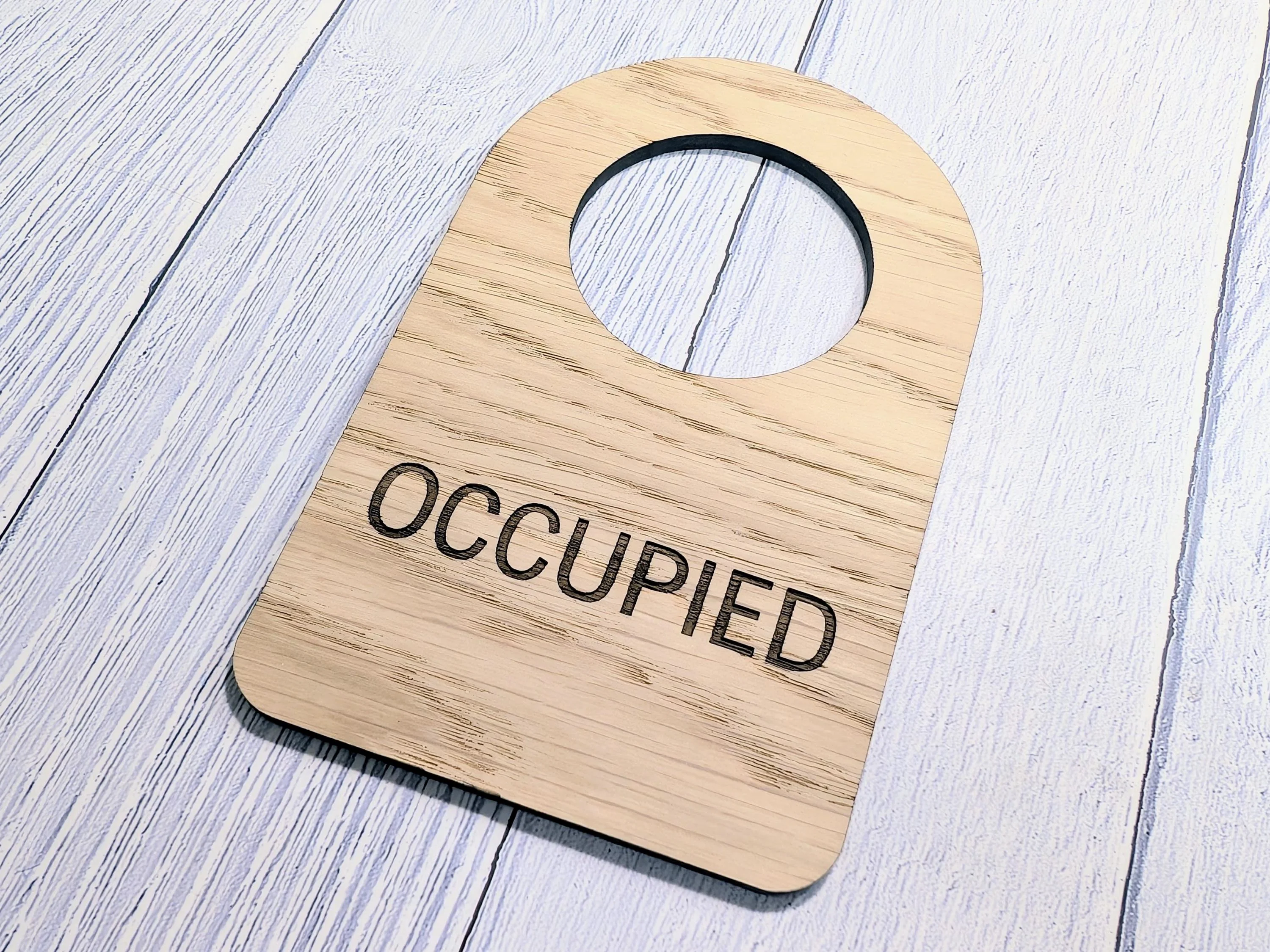 Occupied Door Hanger – Bamboo Do Not Disturb Sign – Eco Wooden Door Sign for Bathrooms, Loos, Offices – Plastic-Free Packaging - Image 5