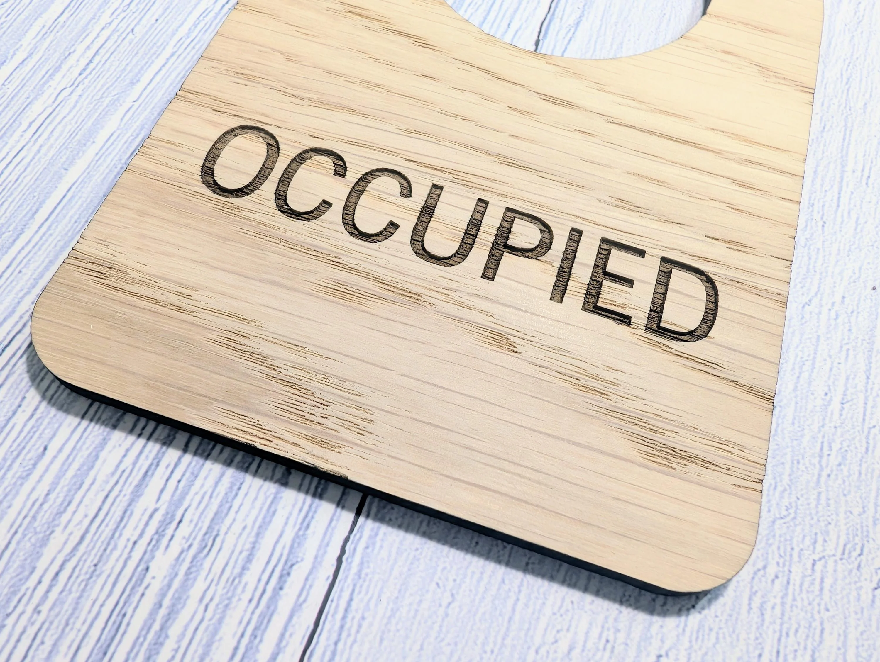 Occupied Door Hanger – Bamboo Do Not Disturb Sign – Eco Wooden Door Sign for Bathrooms, Loos, Offices – Plastic-Free Packaging - Image 6