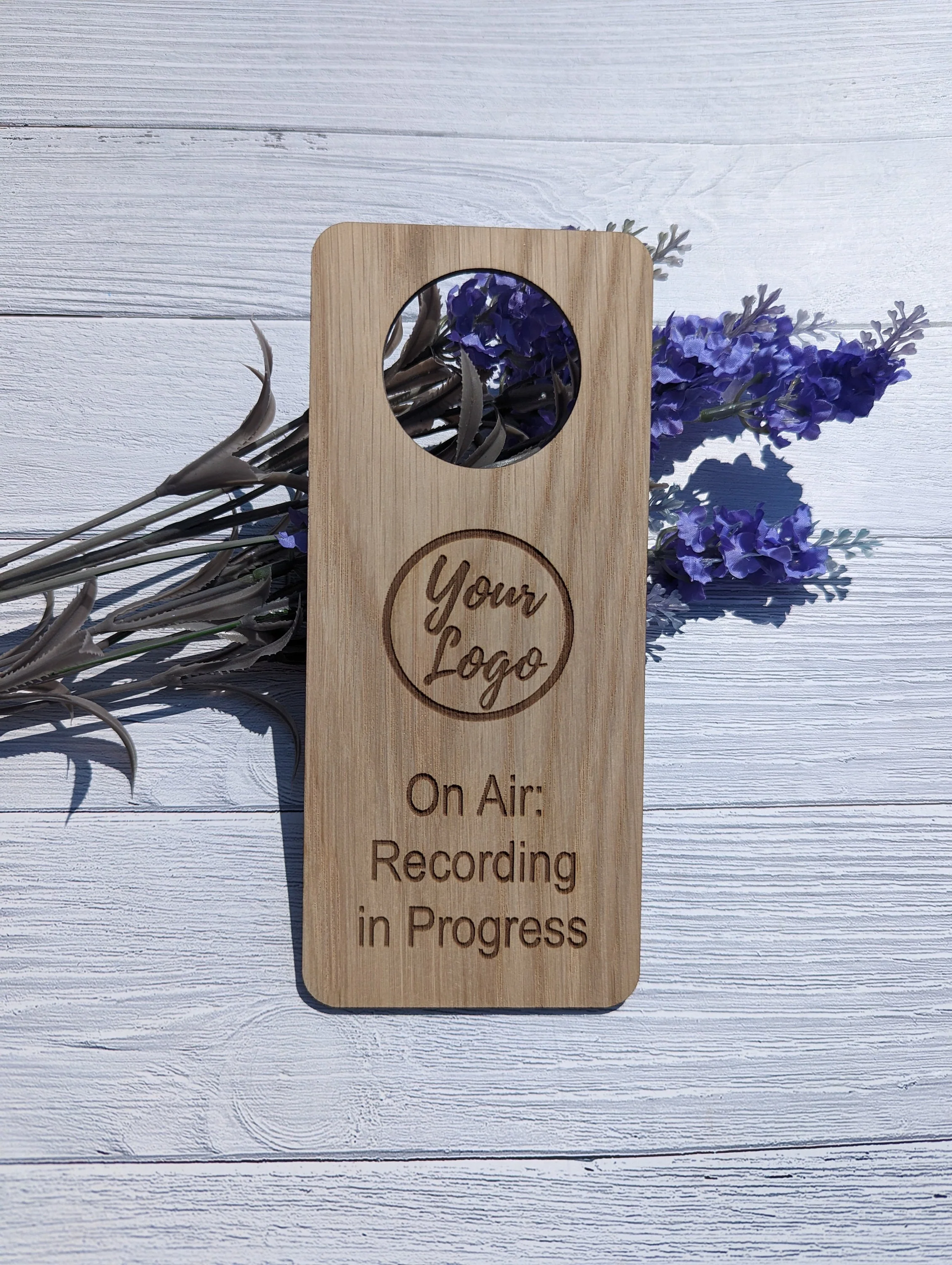 On Air: Recording in Progress, Do Not Disturb - Wooden Door Hanger, Personalised Sign,  Podcaster, Musician, Voice-over, or Content Creator - Image 3