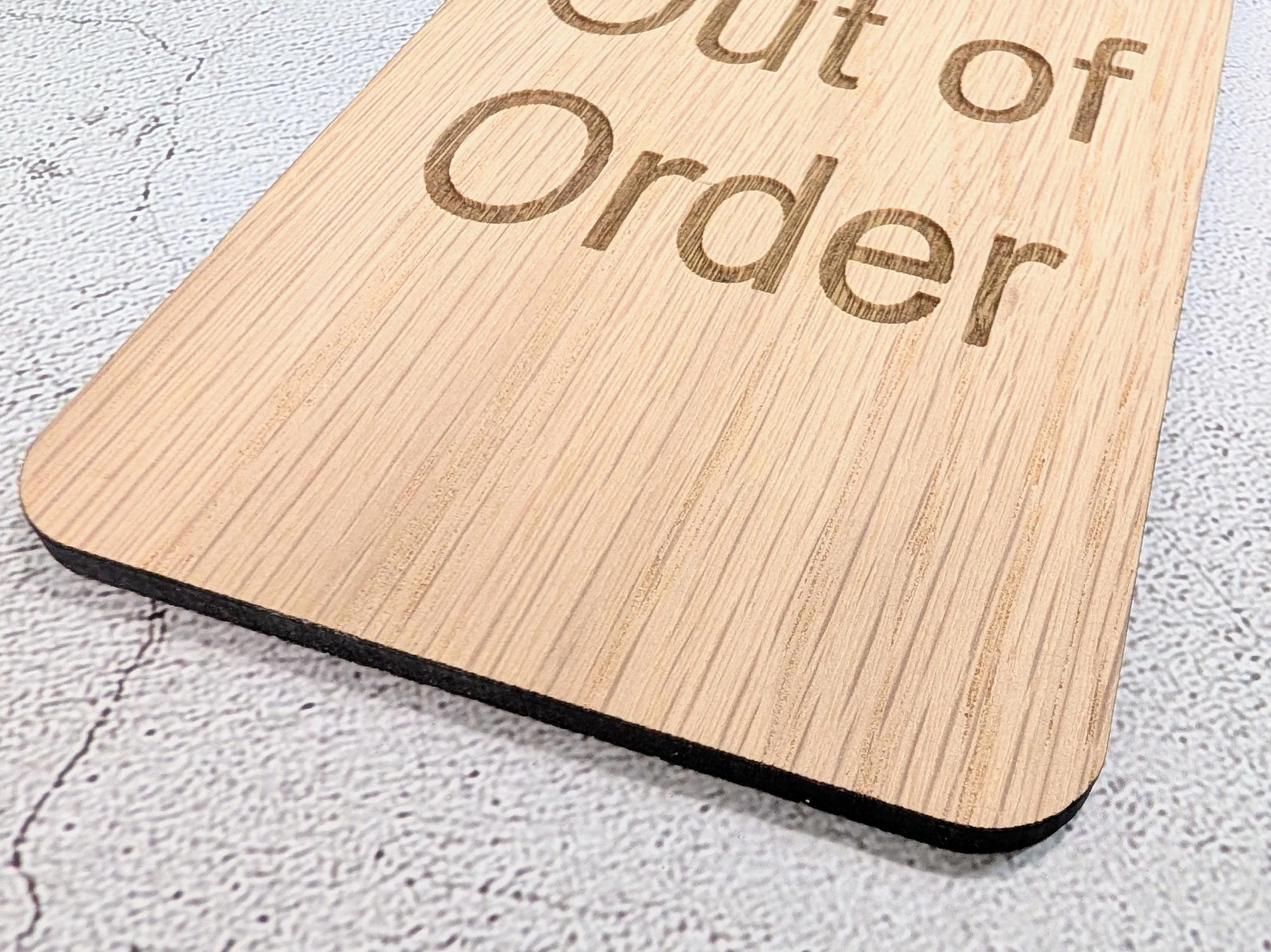 Out of Order Door Hanger – Oak Veneered Sign, Personalised Wooden Door Sign, Handmade in Wales, Plastic-Free Packaging - Image 7