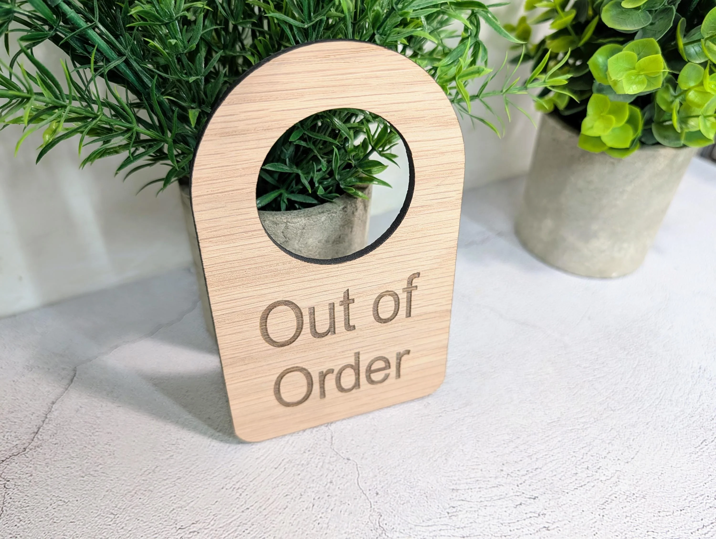 Out of Order Door Hanger – Oak Veneered Wooden Sign for Toilets, Rooms or Equipment, Indoor Use, Handmade from Wood - Image 5