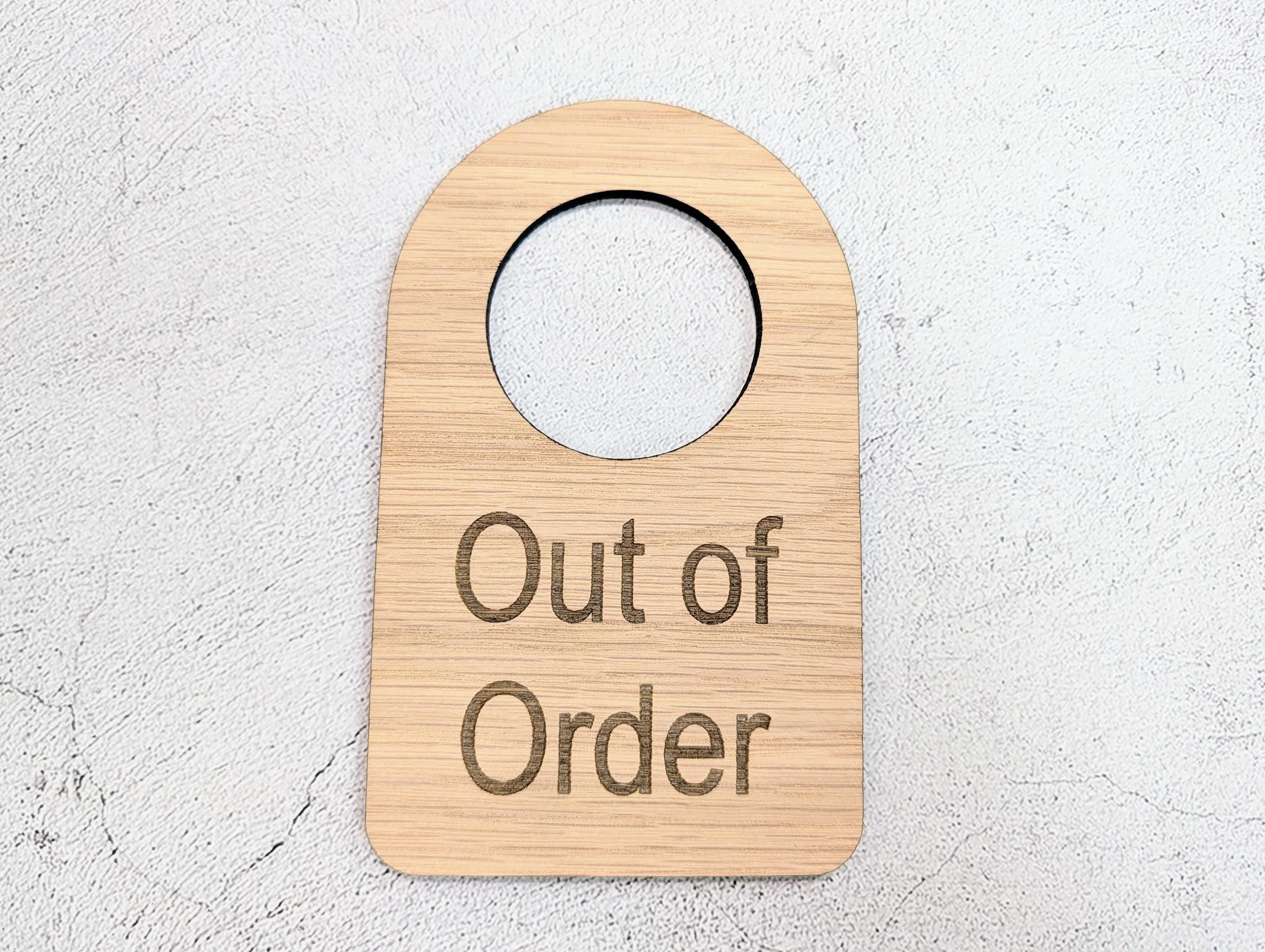 Out of Order Door Hanger – Oak Veneered Wooden Sign for Toilets, Rooms or Equipment, Indoor Use, Handmade from Wood - Image 7