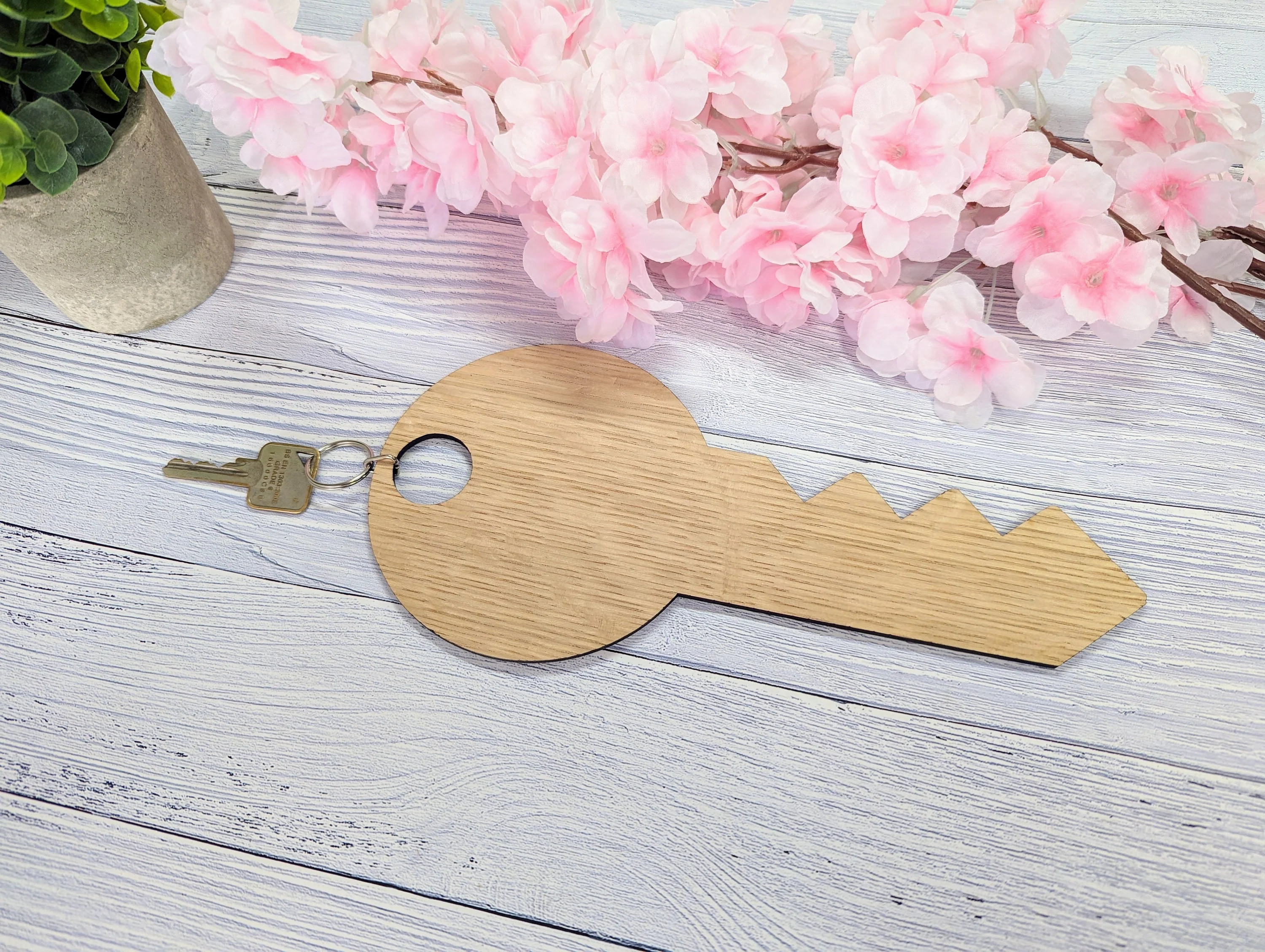 Oversized Key-Shaped Wooden Keyring - 297x138mm - Custom Engraved Text - Perfect for Special Events or Unique Gifts - Image 3