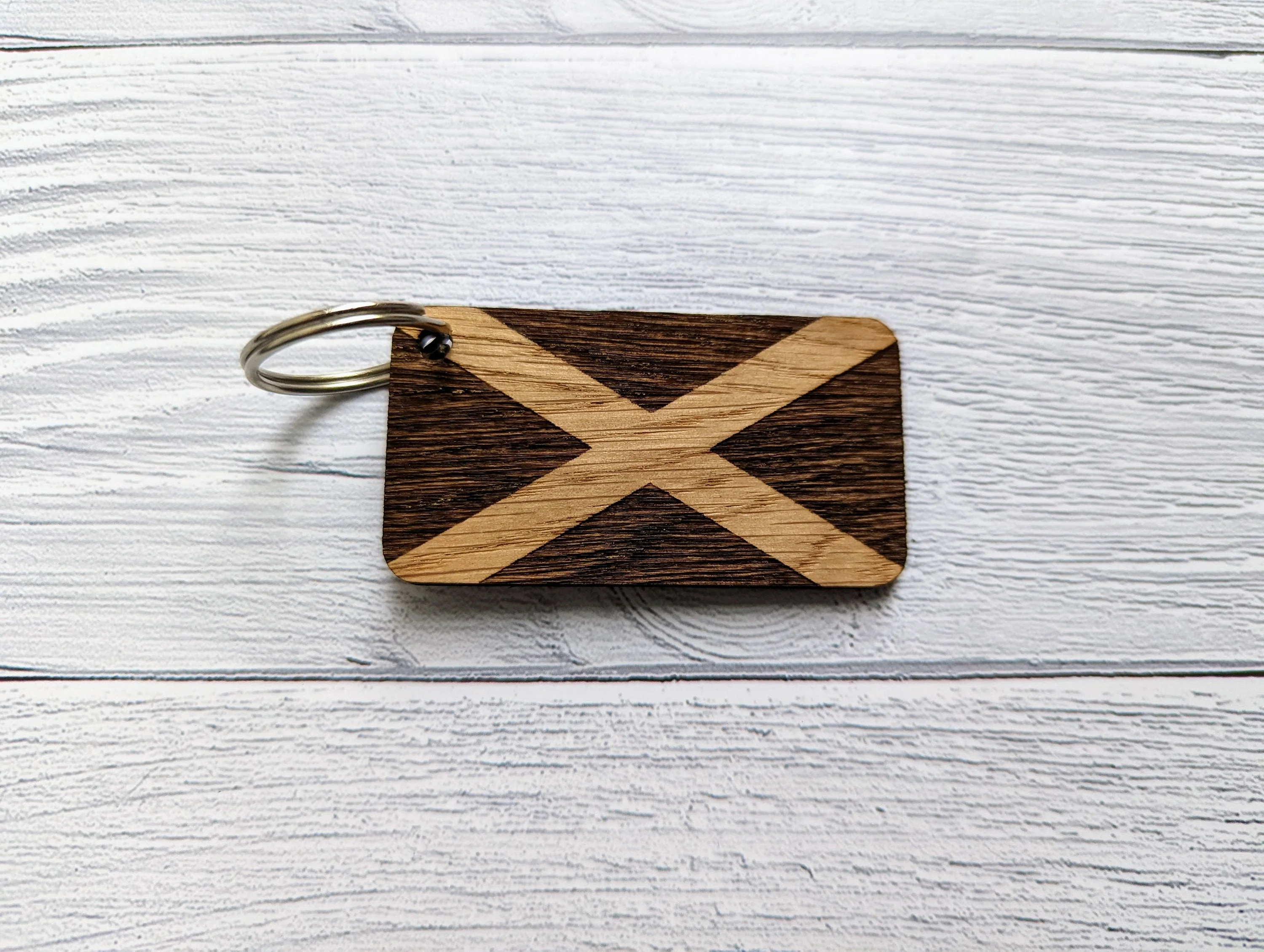 Patriotic Wooden Flag Keyrings, Union Jack, Welsh, Scottish, Irish & English Gifts, Oak - Image 4