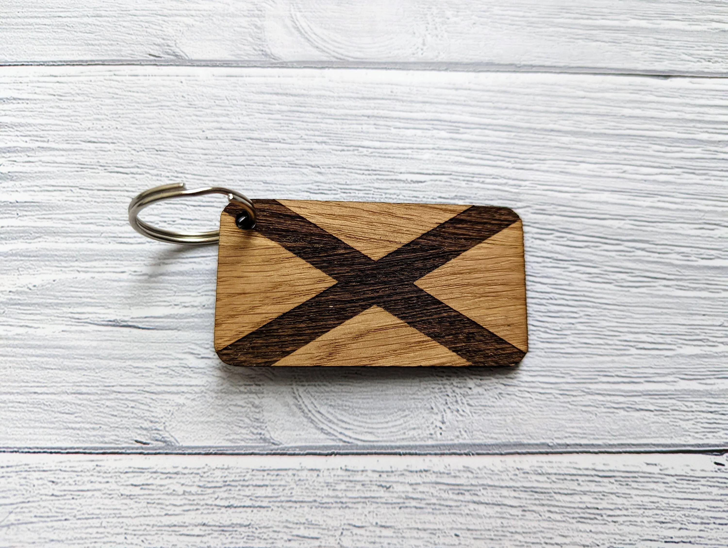 Patriotic Wooden Flag Keyrings, Union Jack, Welsh, Scottish, Irish & English Gifts, Oak - Image 6