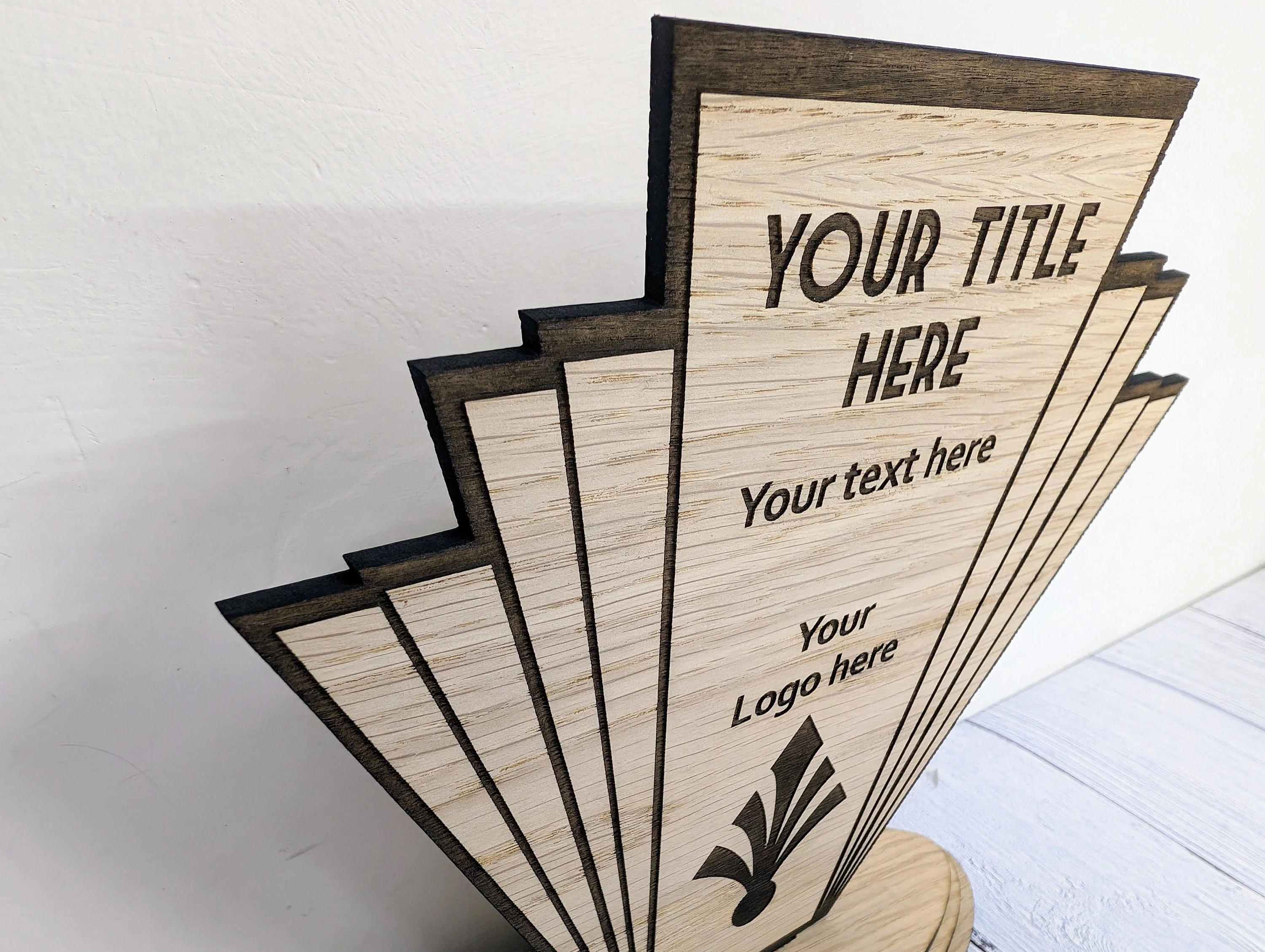 Personalised Art Deco Style Sign | Oak Veneer MDF | Custom Text & Logo | Eco-Friendly Home and Business Décor | Flat Pack Design - Image 5
