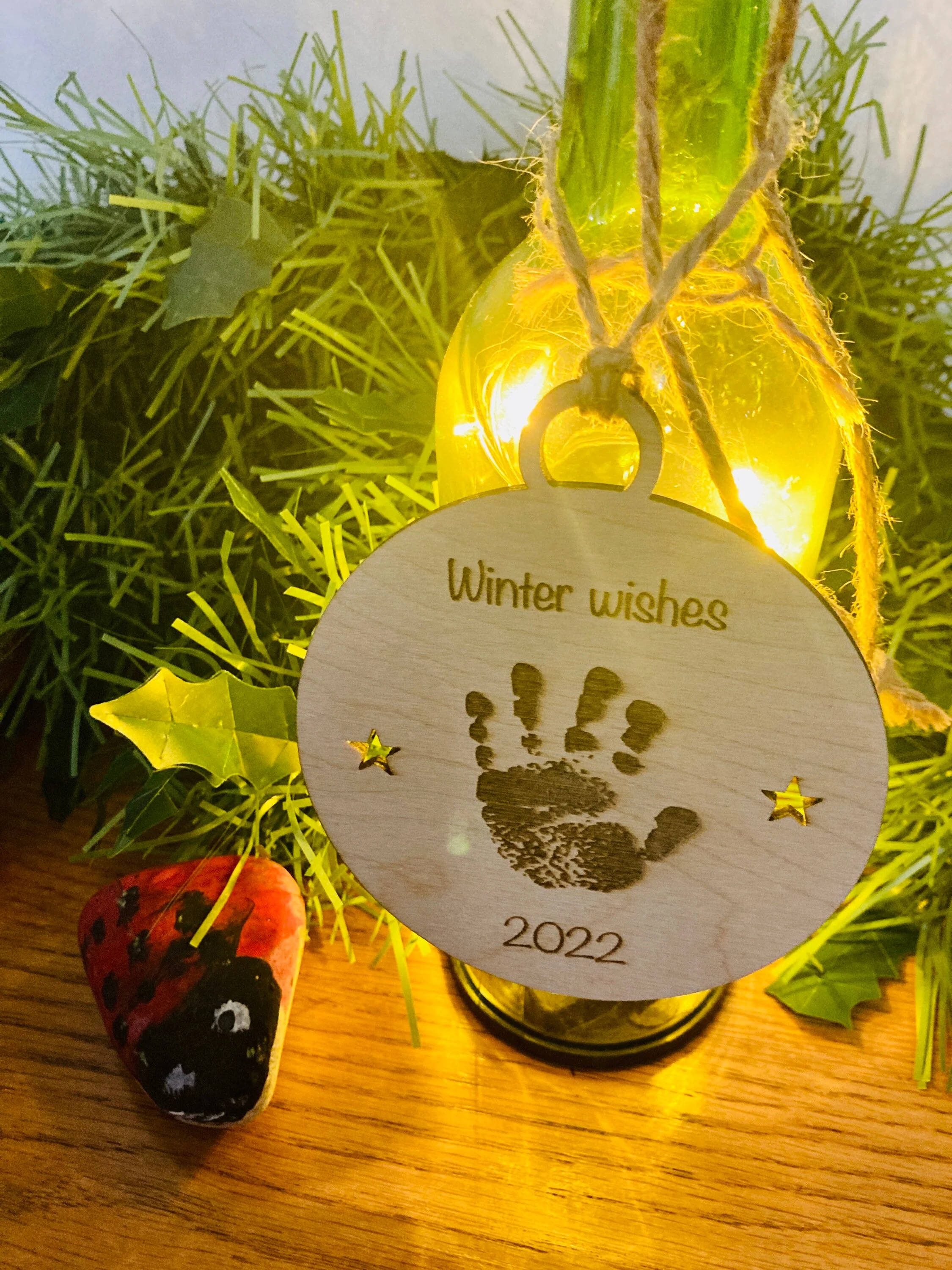 Personalised Baby Hand Print Bauble | Baby’s First Christmas Decoration | Design Your Own Bauble For New Parents - Image 4