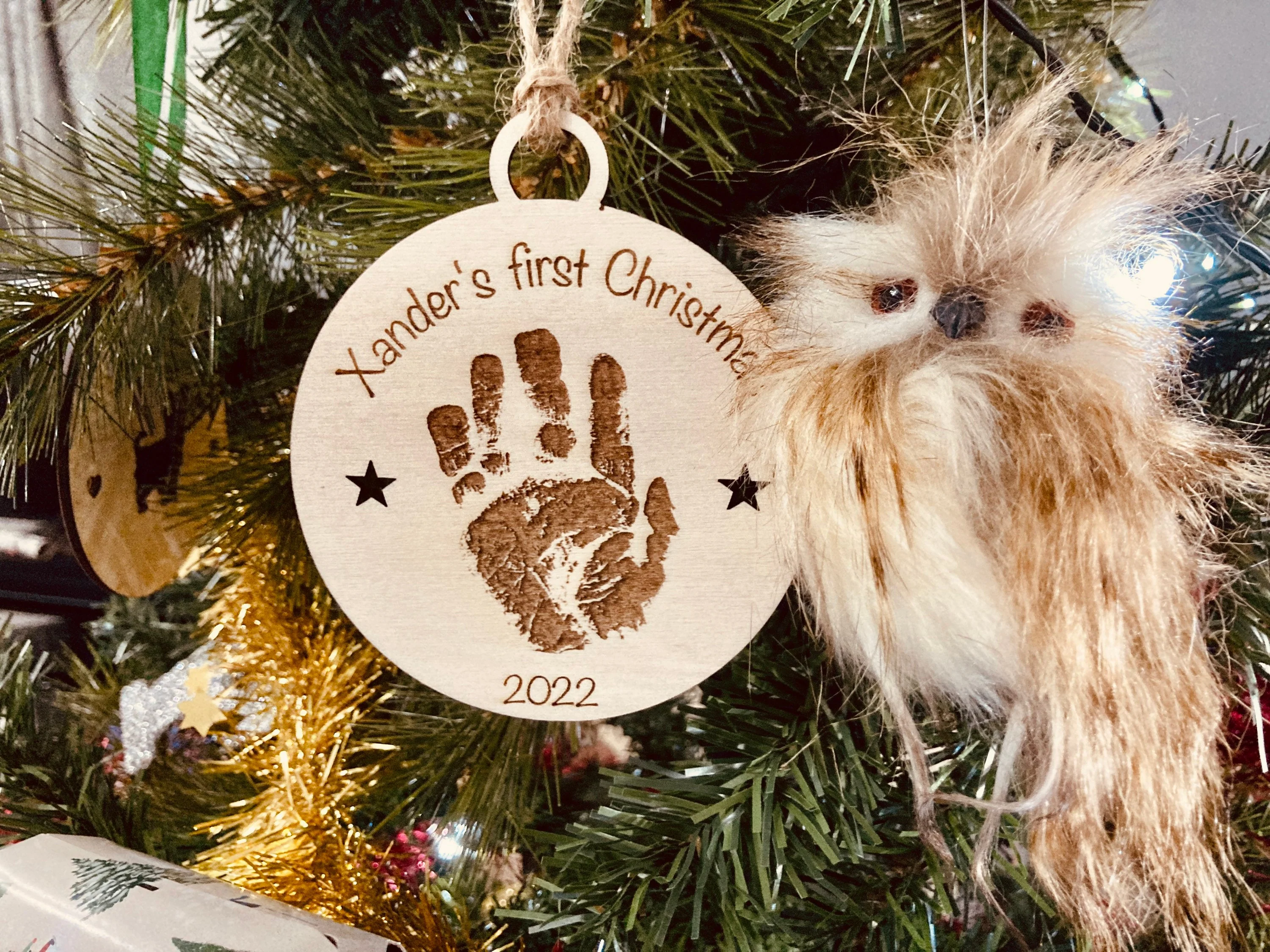 Personalised Baby Hand Print Bauble | Baby’s First Christmas Decoration | Design Your Own Bauble For New Parents - Image 8