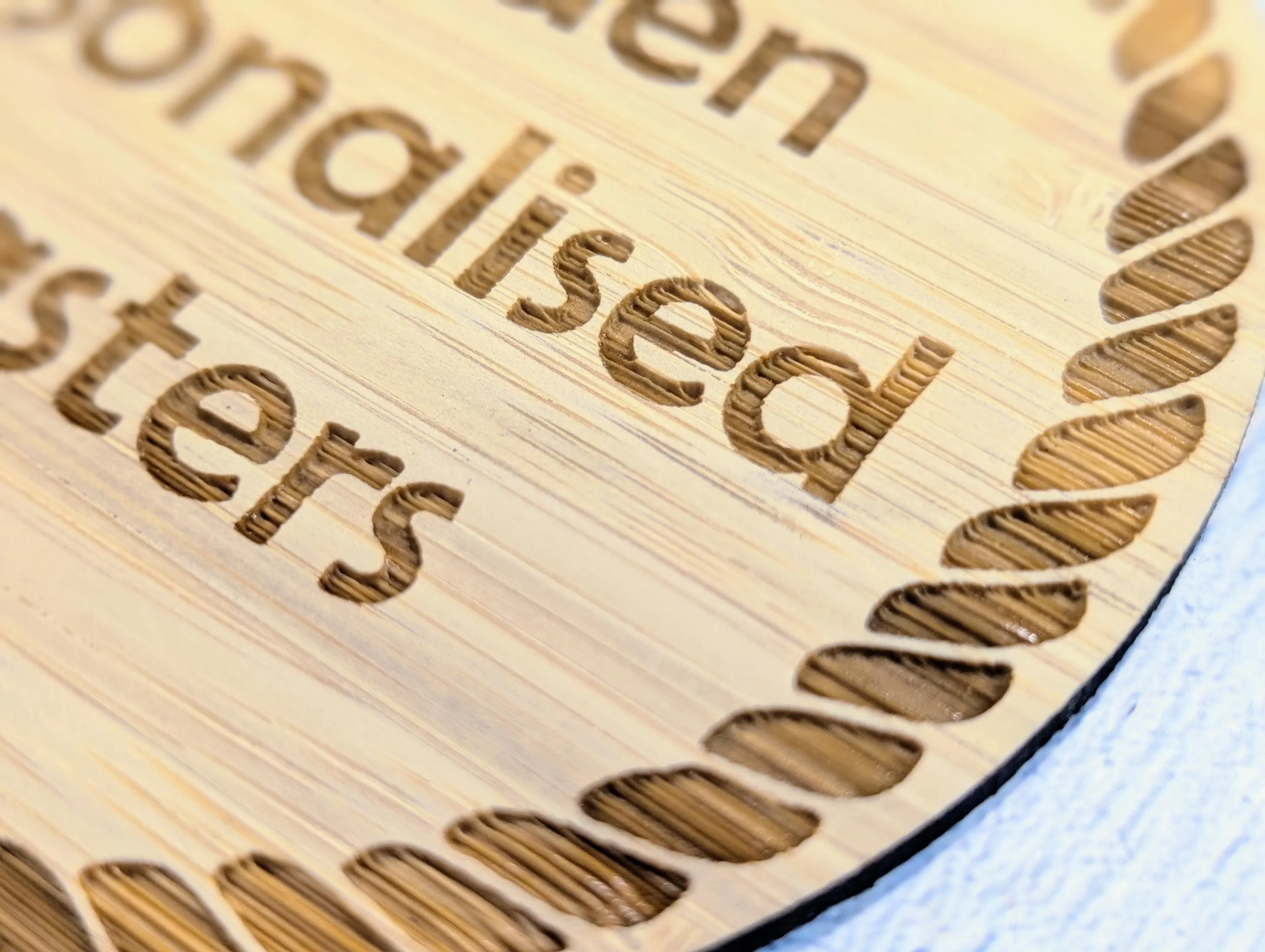Personalised Bamboo Coasters, Rope Border – Custom Text, Nautical Gift, Eco-Friendly Boat Gift, Sustainable Craft, Round 100mm Diameter - Image 7