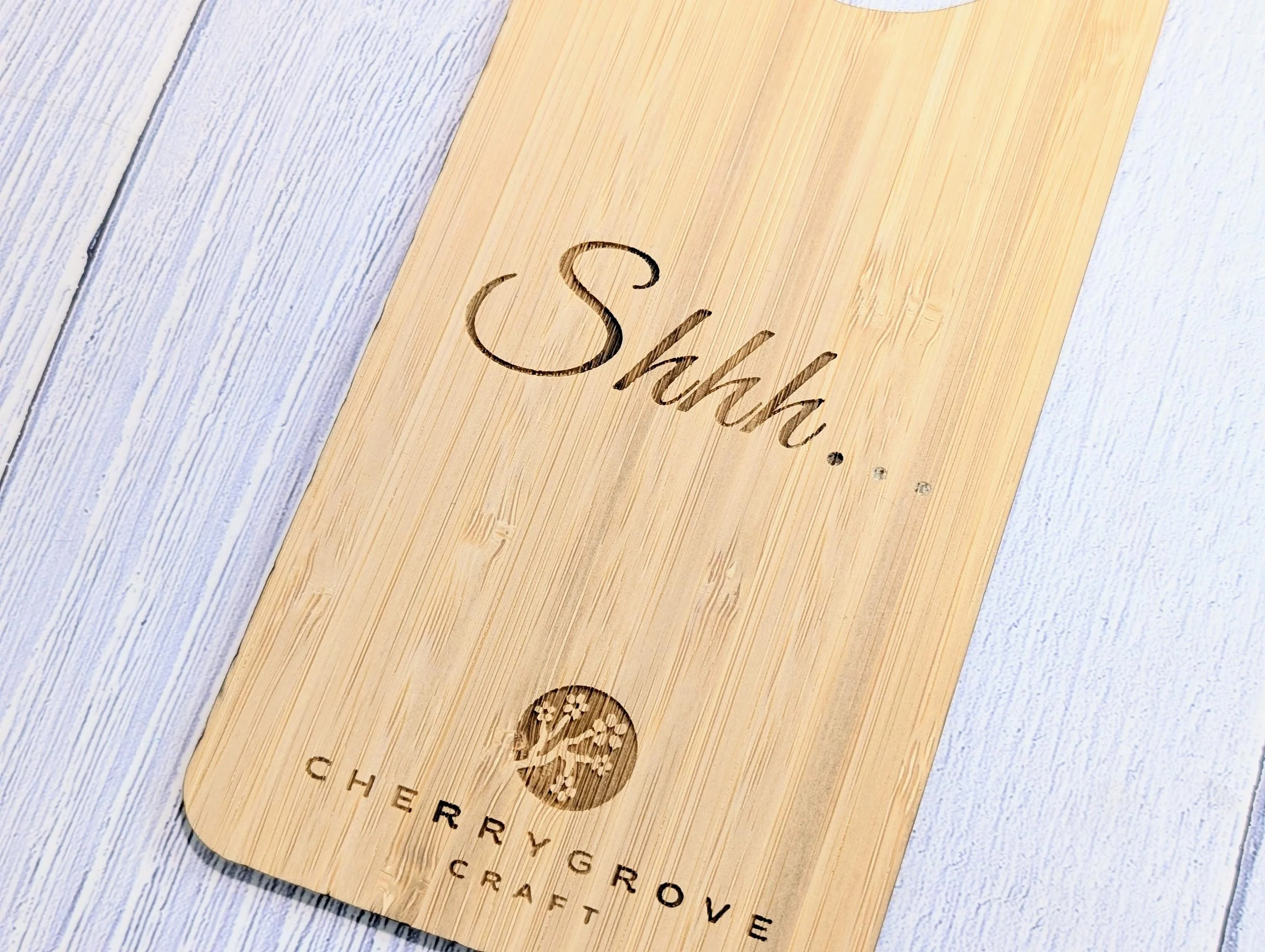 Personalised Bamboo Door Hanger – "Shhh..." and "Please Make Up My Room", Custom Logo Option, Eco-Friendly Hotel & BnB Bedroom Sign - Image 9