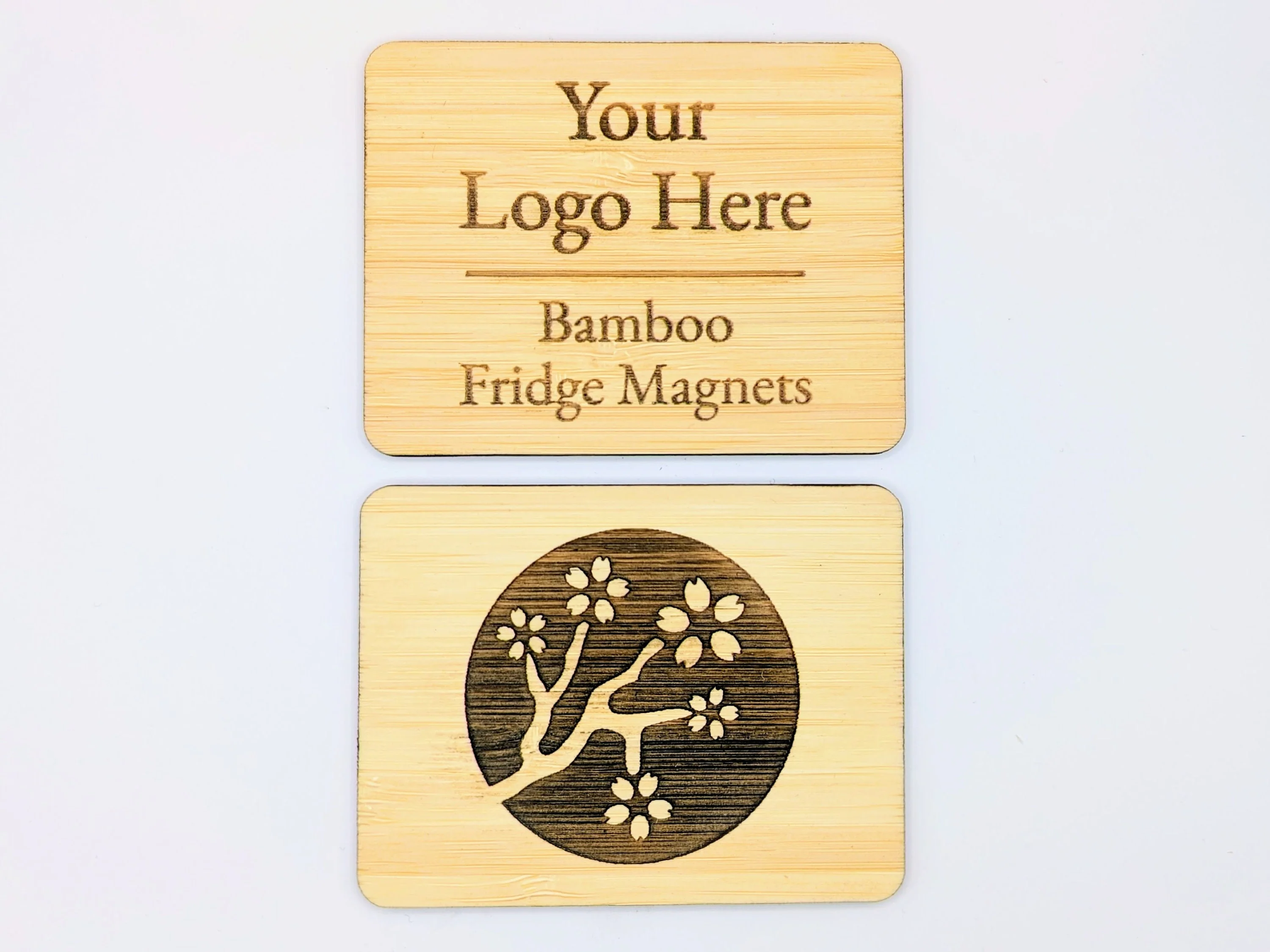 Personalised Bamboo Fridge Magnets: Engraved Logo, Sustainable Business Gifts - Image 3