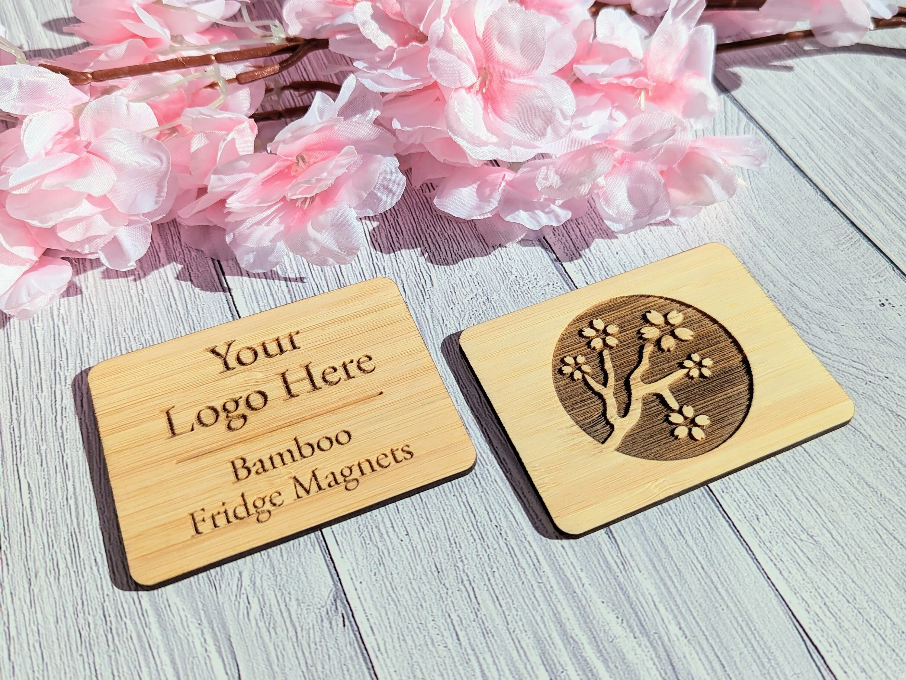 Personalised Bamboo Fridge Magnets: Engraved Logo, Sustainable Business Gifts - Image 4