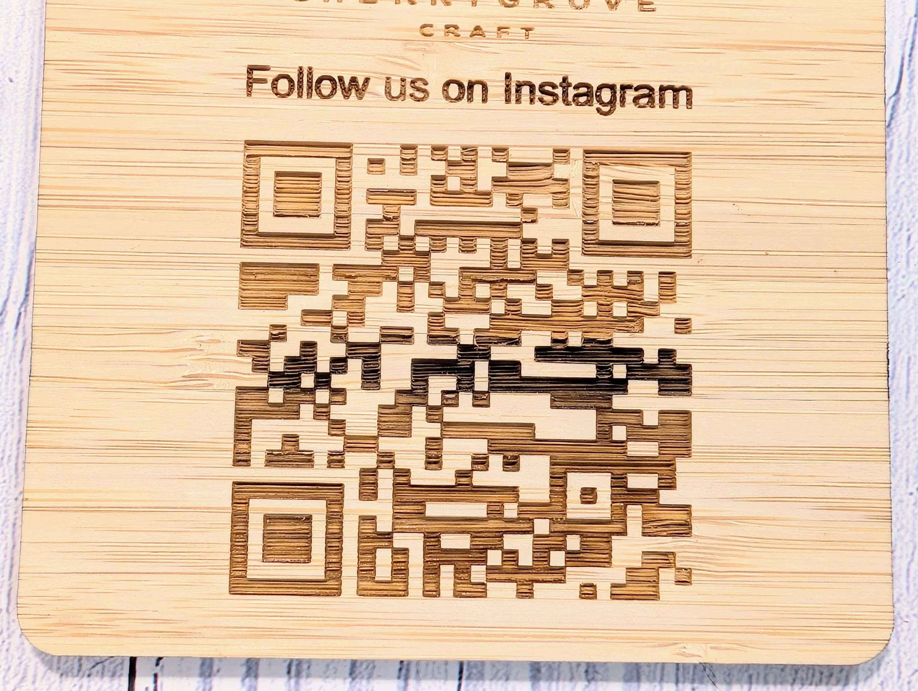 Personalised Bamboo QR Code Coaster | Instagram Follow Us Display with Logo | Eco Friendly Business Promo | Custom Social Media - Image 7