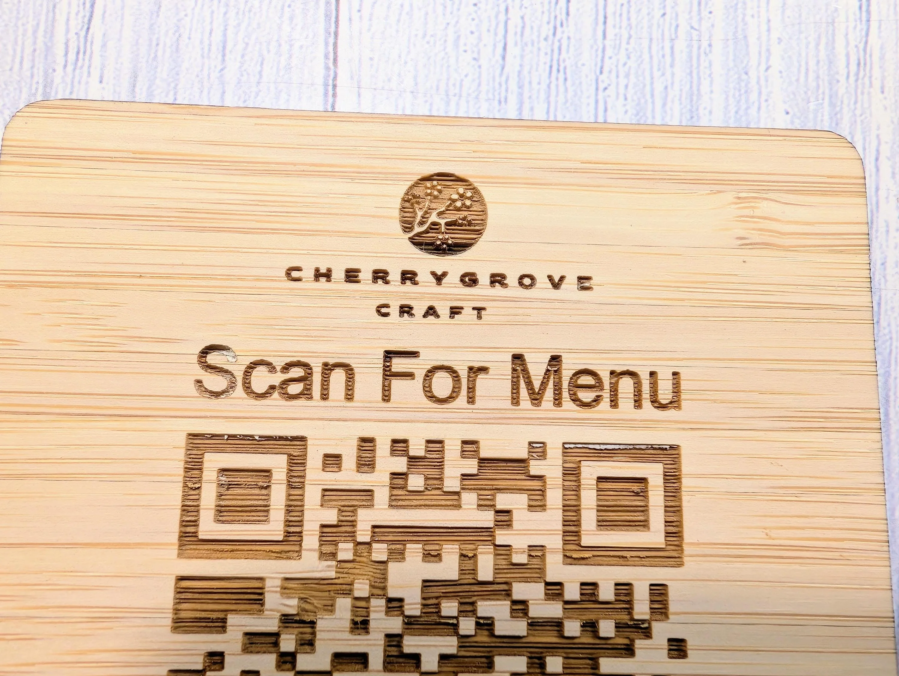 Personalised Bamboo QR Code Coaster | Scan For Menu QR Code with Logo | Eco Friendly Cafe, Restaurant, Pub Promo | Custom Social Media - Image 10