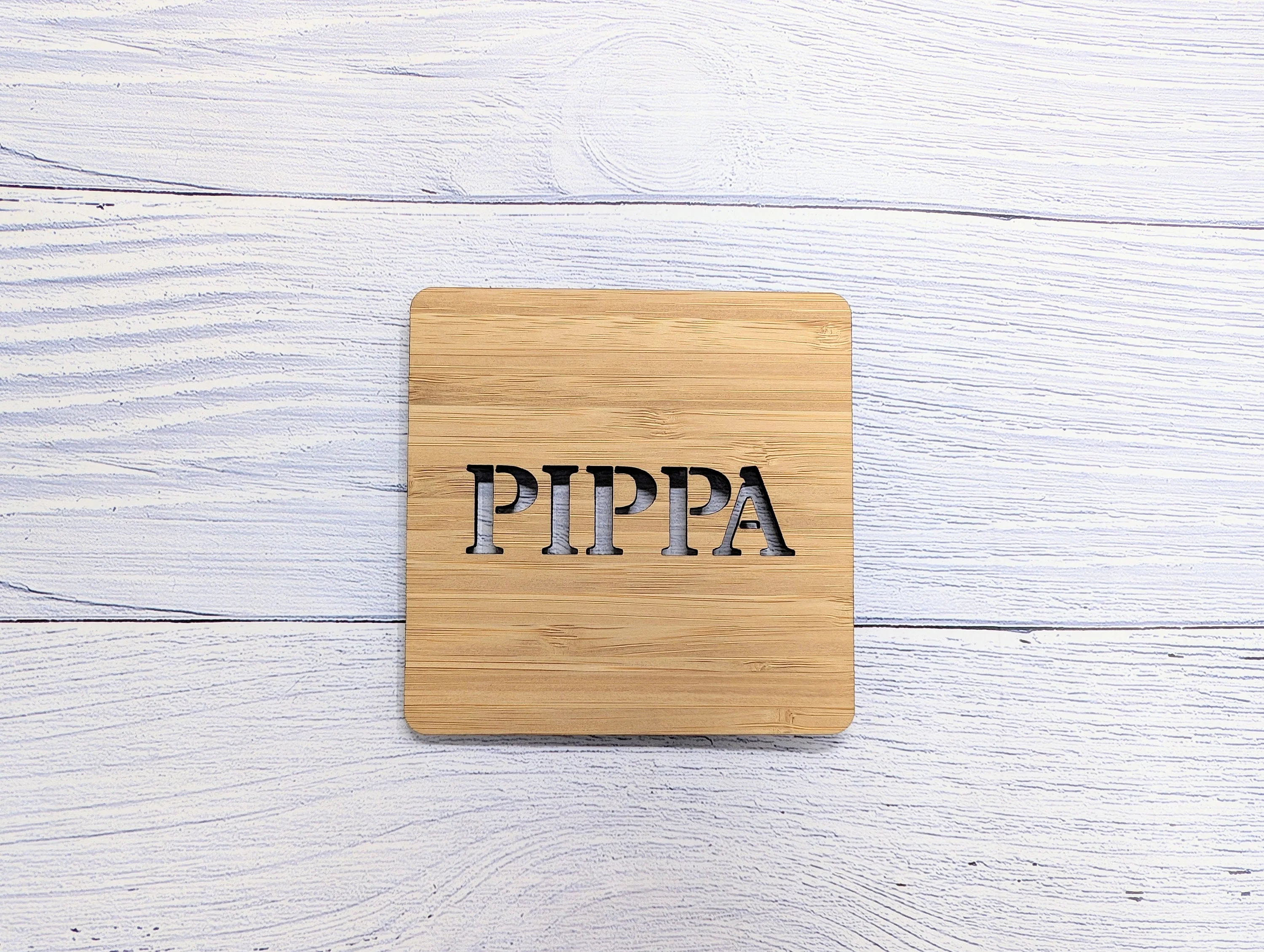 Personalised Bamboo Square Coasters - Custom Name Cut-Out - Image 5