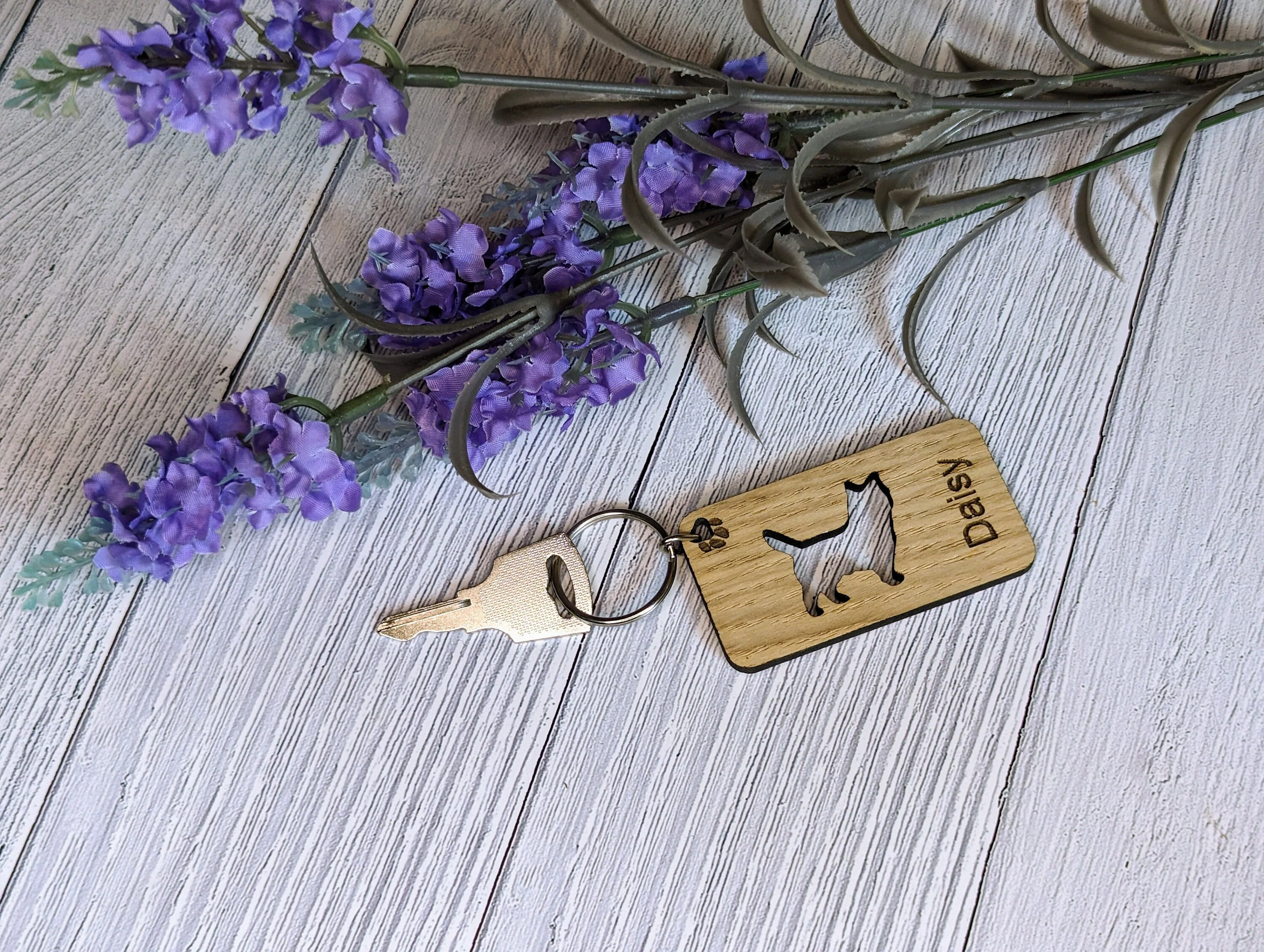 Personalised Cairn Terrier Wooden Keyring | Oak Dog Keychain | Gift For Cairn Terrier | Doggy Key Tag Gift - Image 2