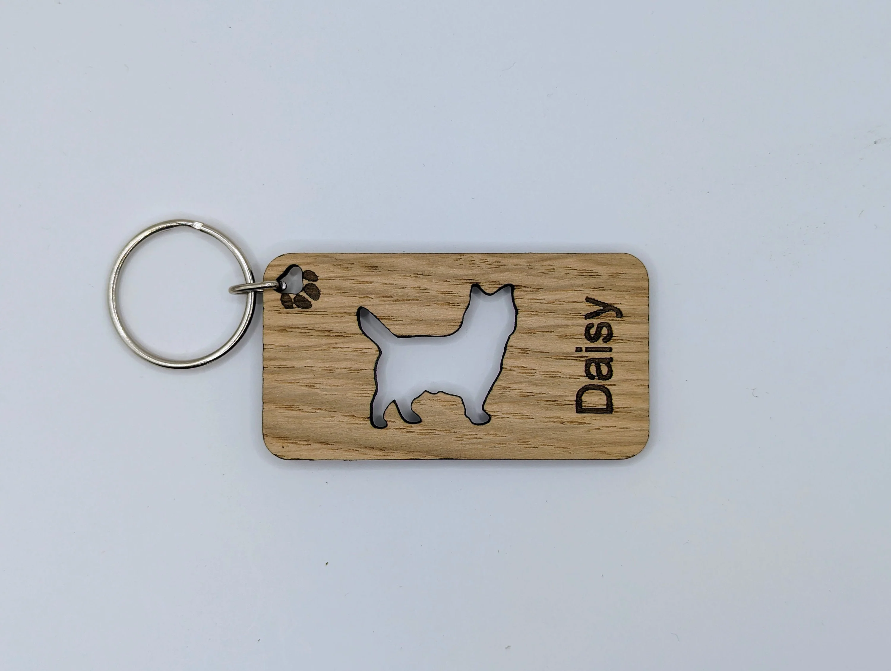 Personalised Cairn Terrier Wooden Keyring | Oak Dog Keychain | Gift For Cairn Terrier | Doggy Key Tag Gift - Image 4